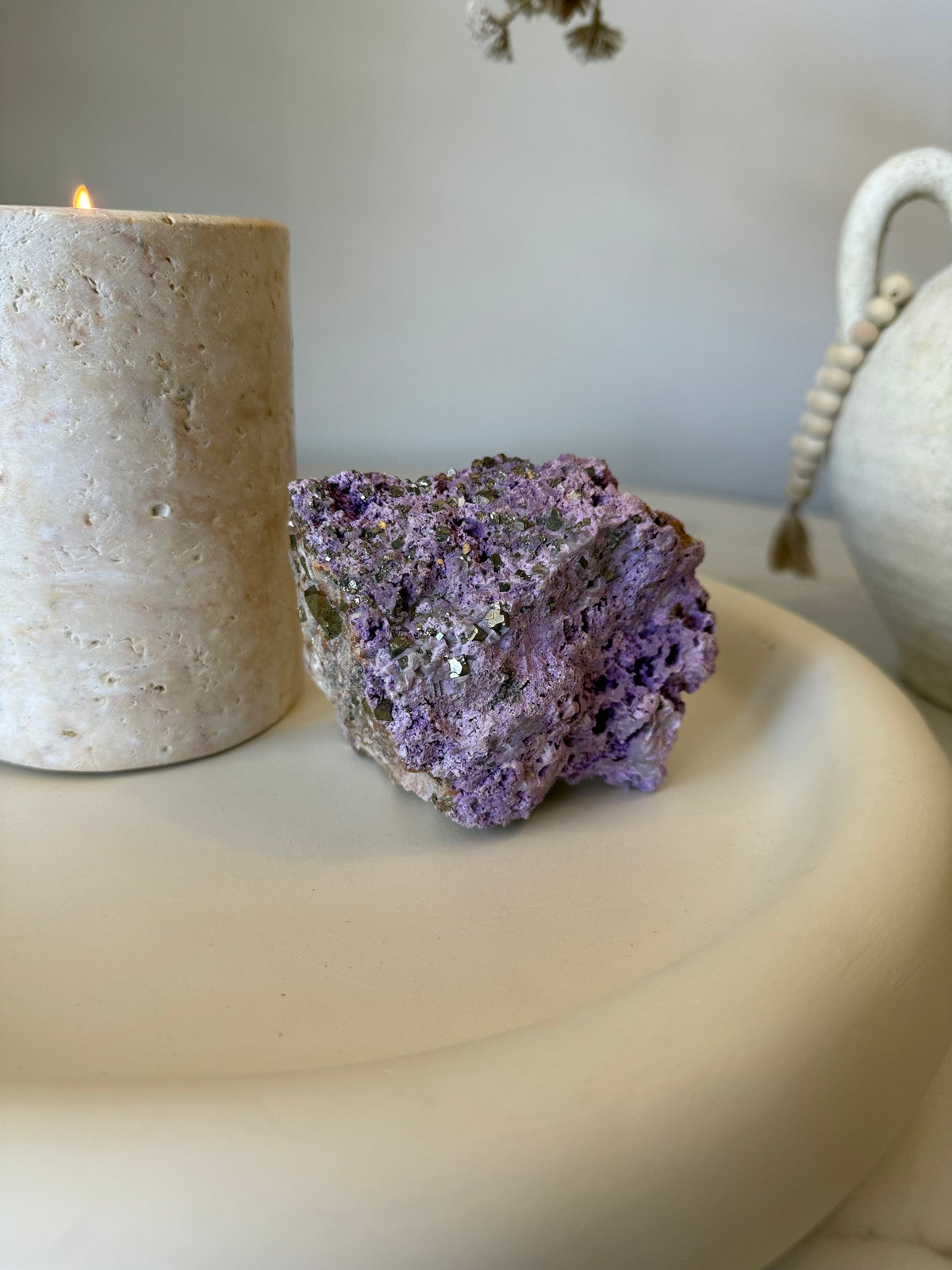 Purpurite with Pyrite Specimen – 542 g