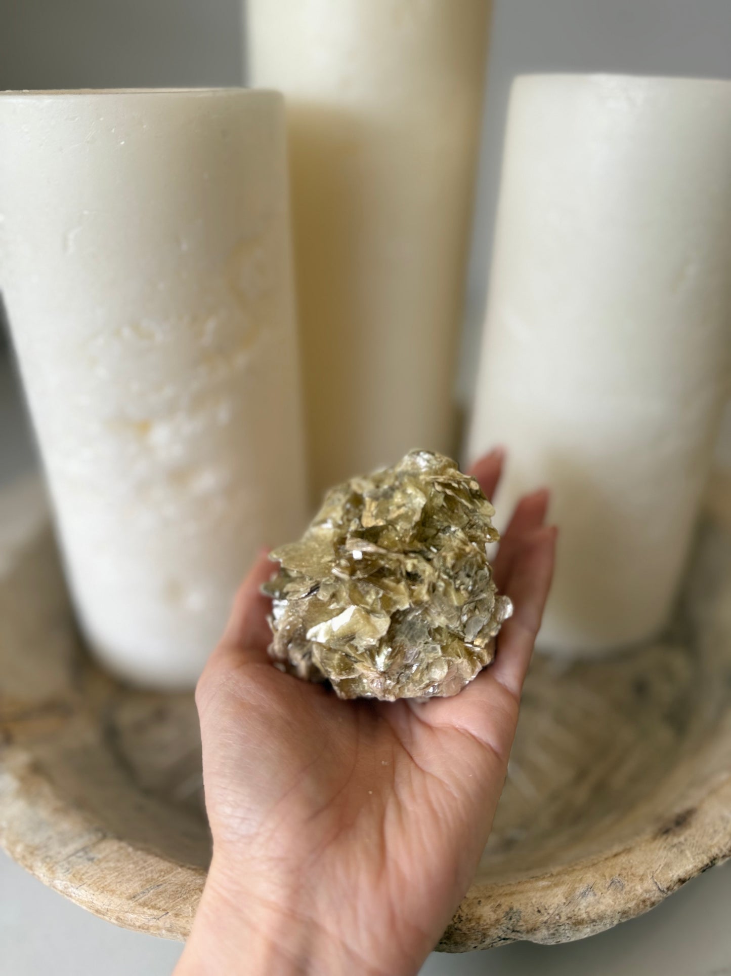 Yellow Mica (Muscovite) & Quartz Cluster – 273g