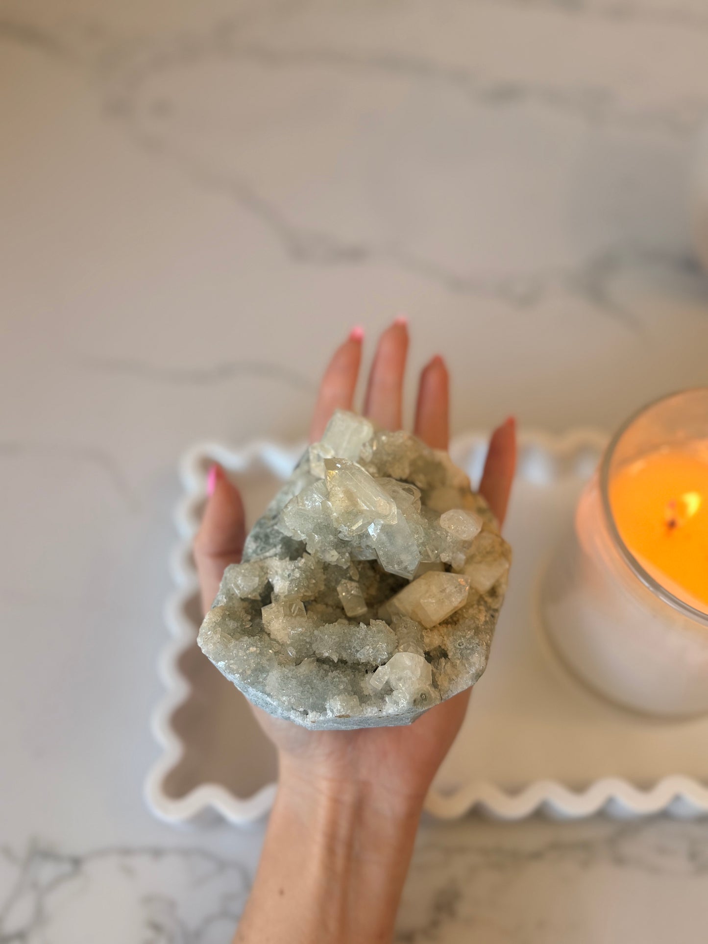 Apophyllite on Chalcedony Cluster | Jalgaon, India