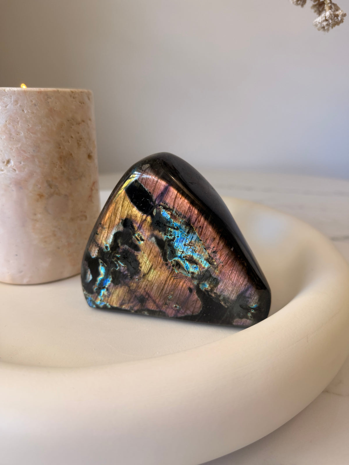 Labradorite Freeform with Rainbow Flash – 723g