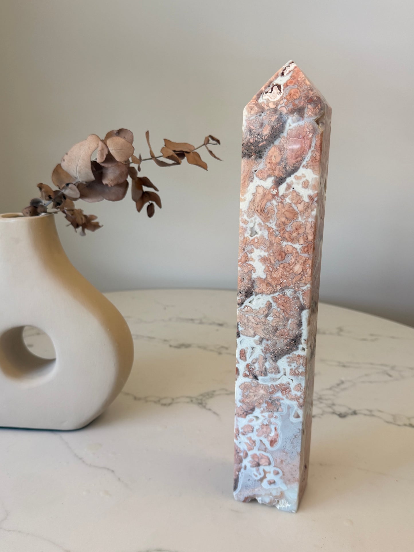 Pink Cotton Candy Agate Tower | XXL Statement Piece | 1.72kg