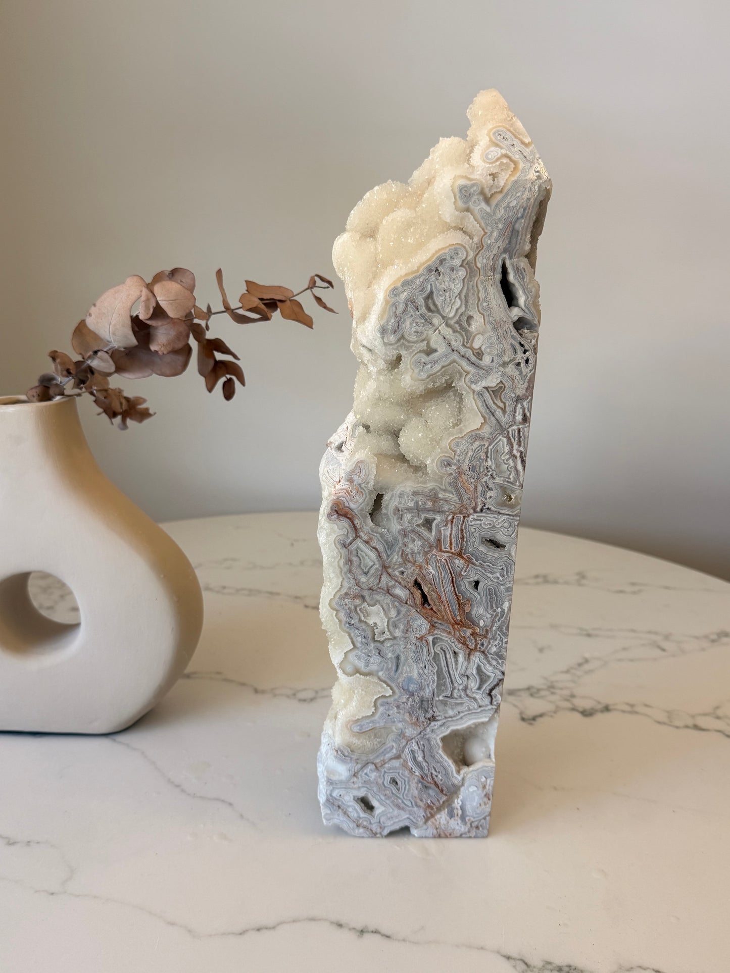 Druzy Mexican Lace Agate Statement Tower