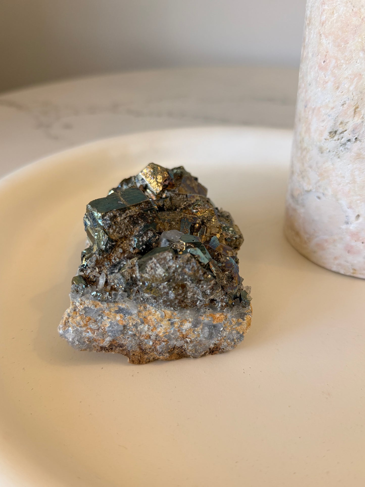 Pyrite & Quartz Crystal Cluster – 721g