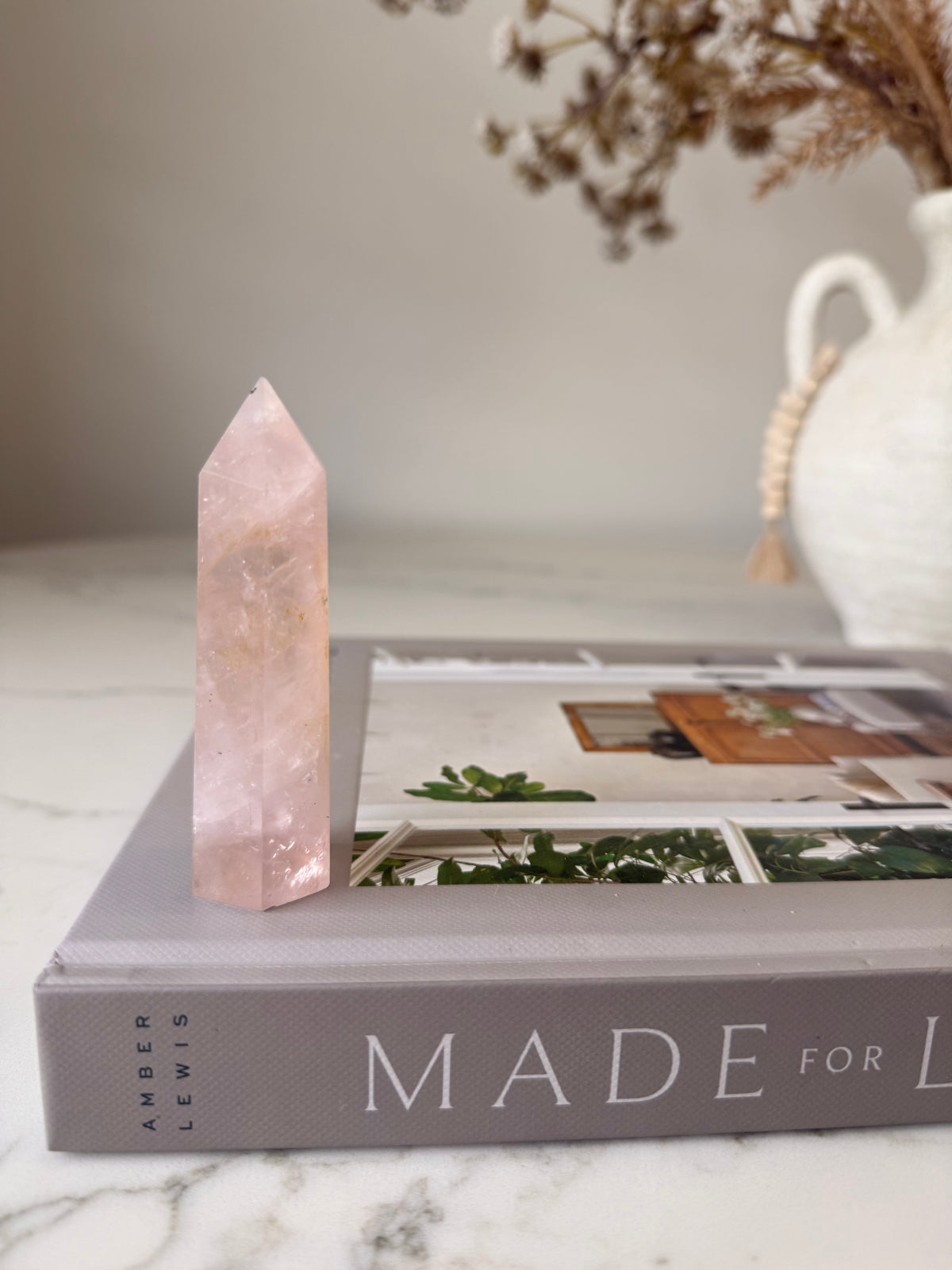 Rose Quartz Tower | Blush Pink Crystal Point