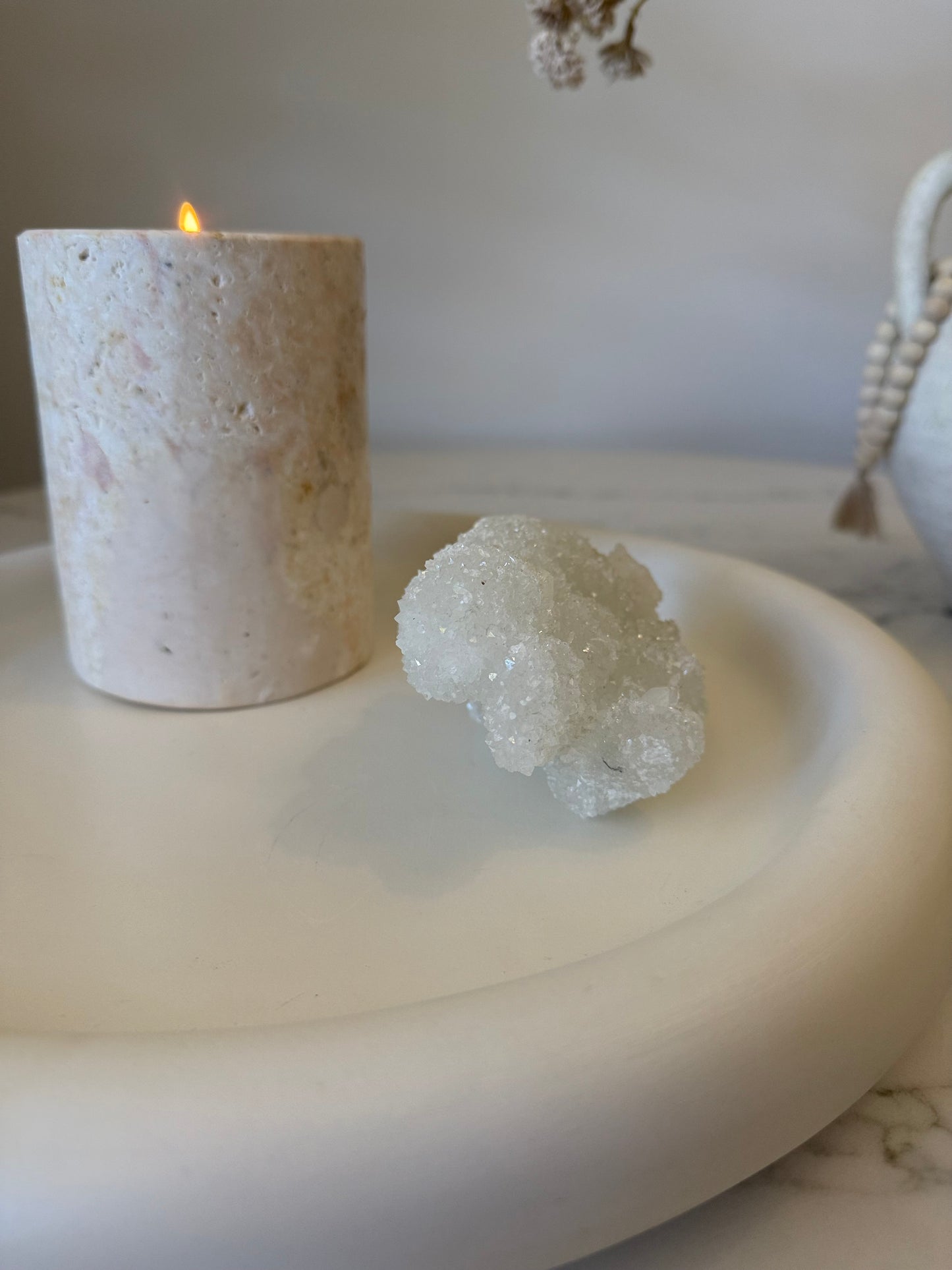 Apophyllite, Stilbite & Calcite on Chalcedony Cluster – Jalgaon, India