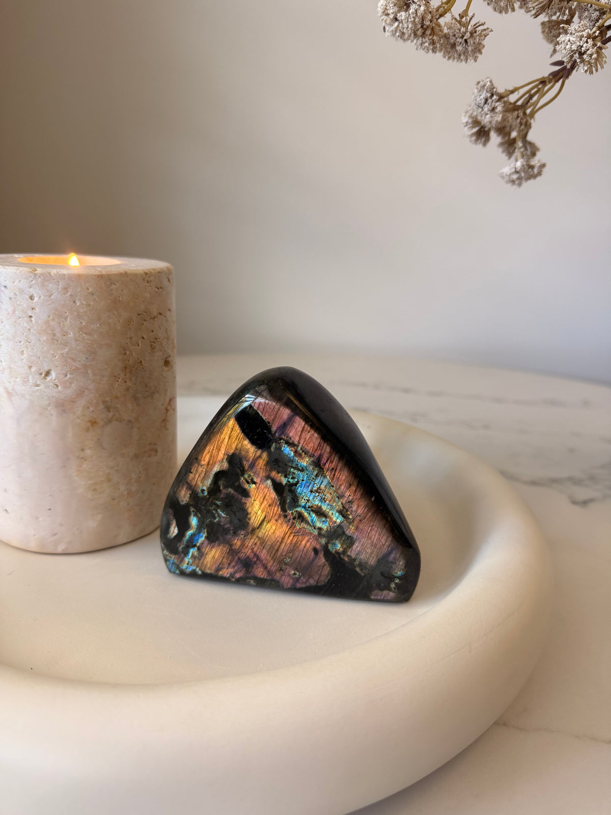 Labradorite Freeform with Rainbow Flash – 723g