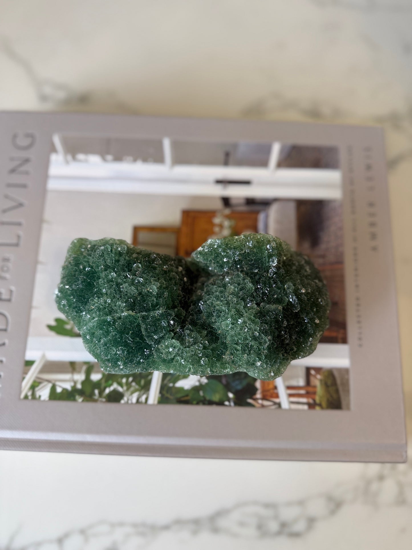 Green Fluorite Druzy Cluster – 744g