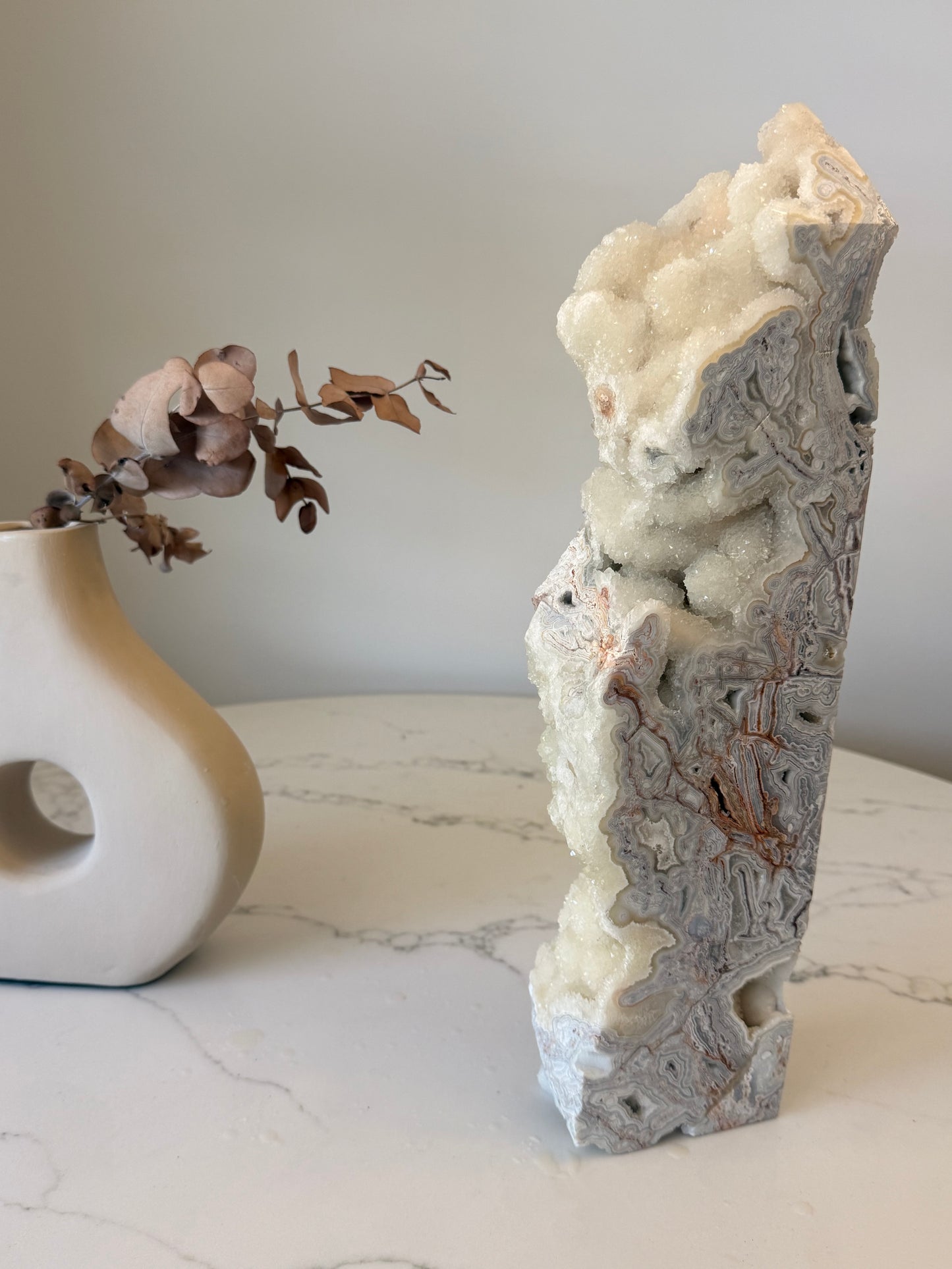 Druzy Mexican Lace Agate Statement Tower