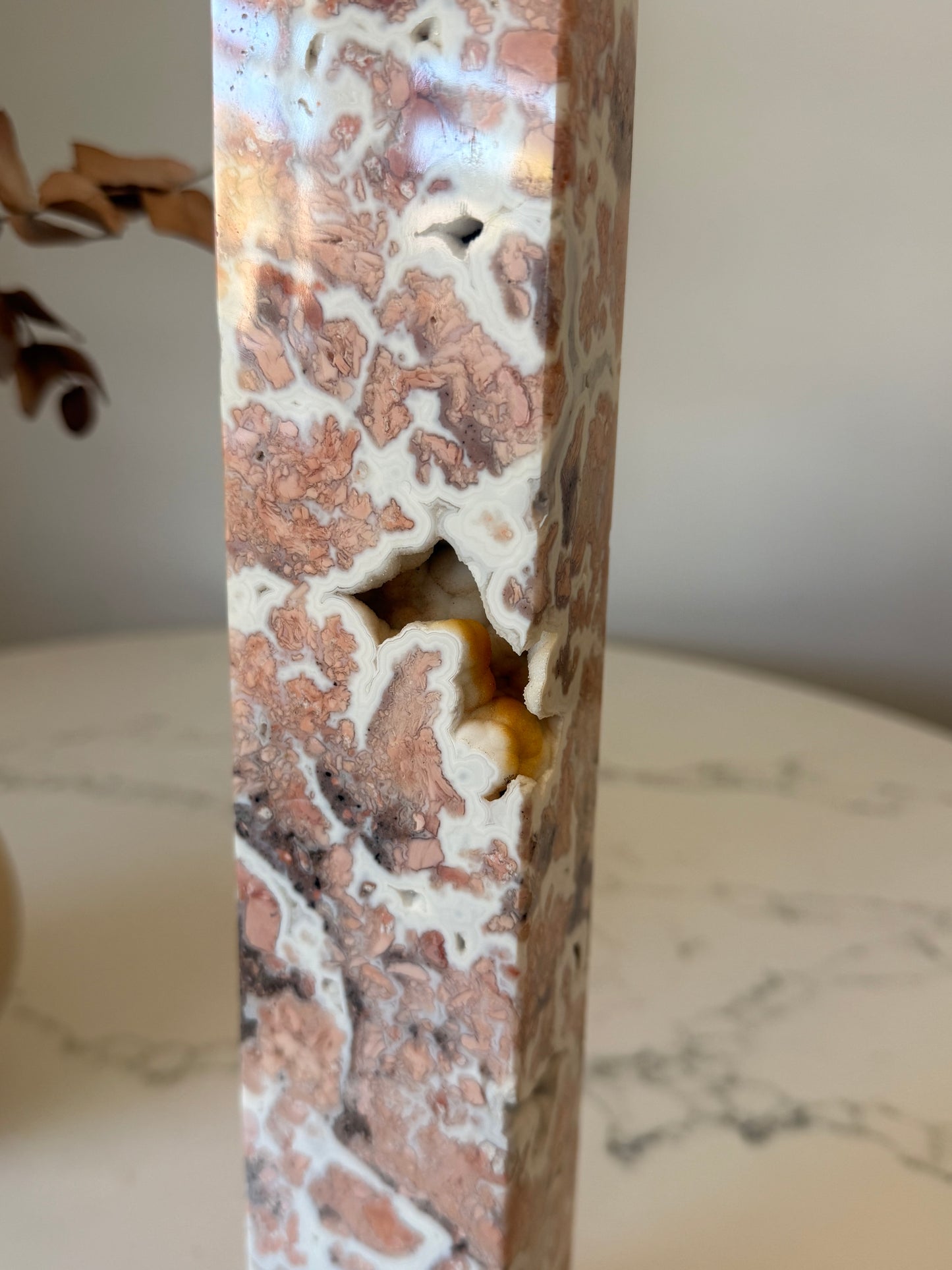 Pink Cotton Candy Agate Tower | XXL Statement Piece | 1.72kg