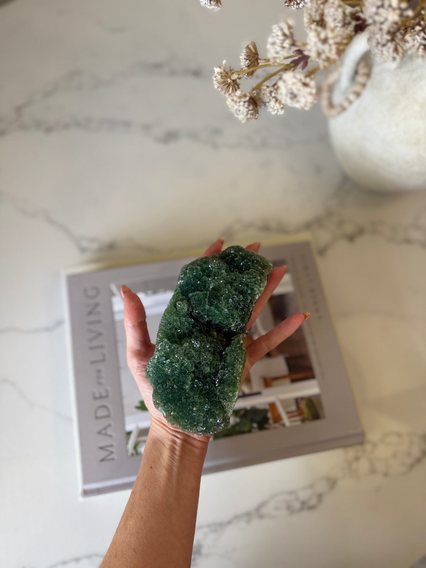Green Fluorite Druzy Cluster – 744g