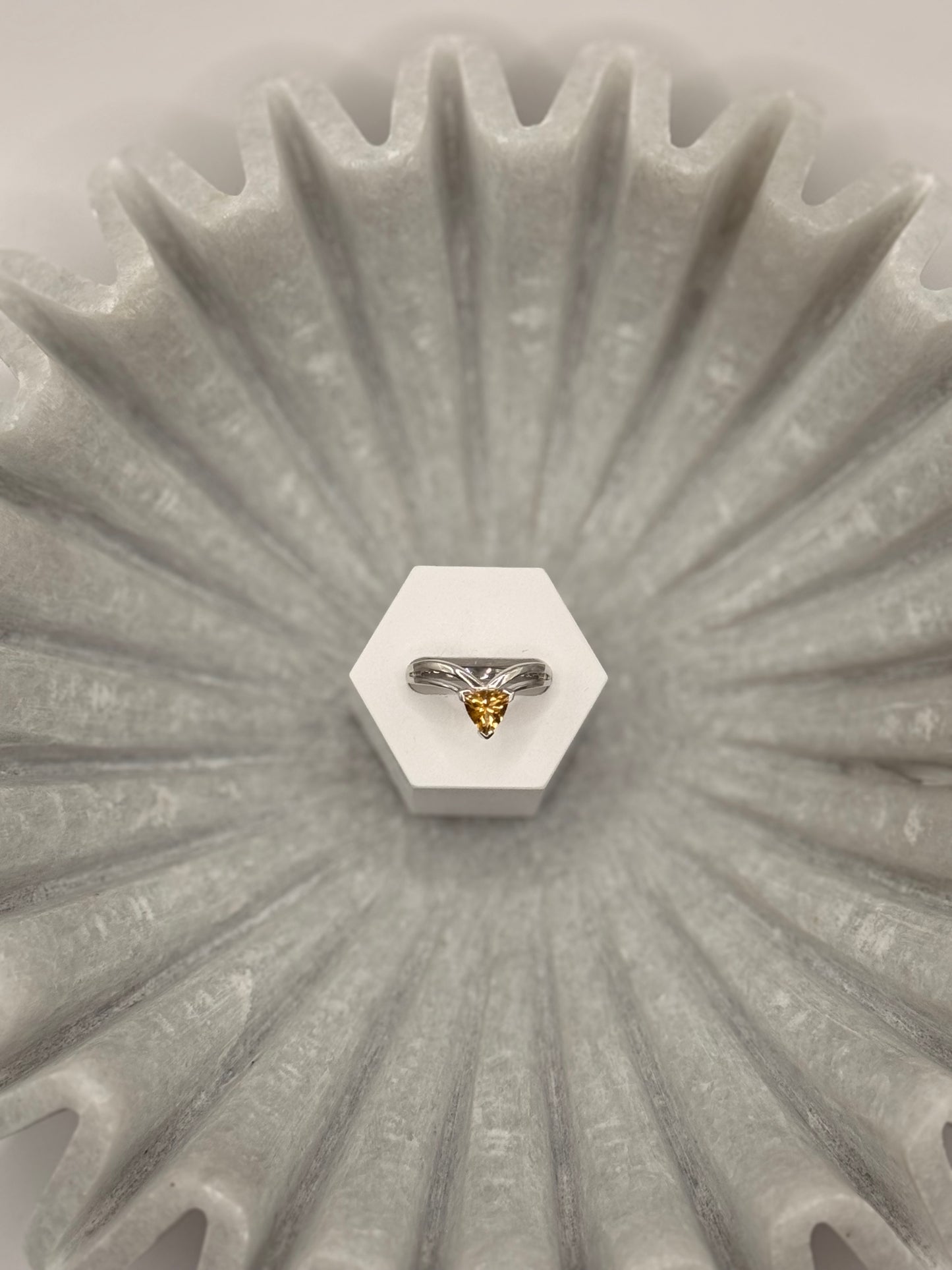Citrine Trillion Cut Ring – Size 6