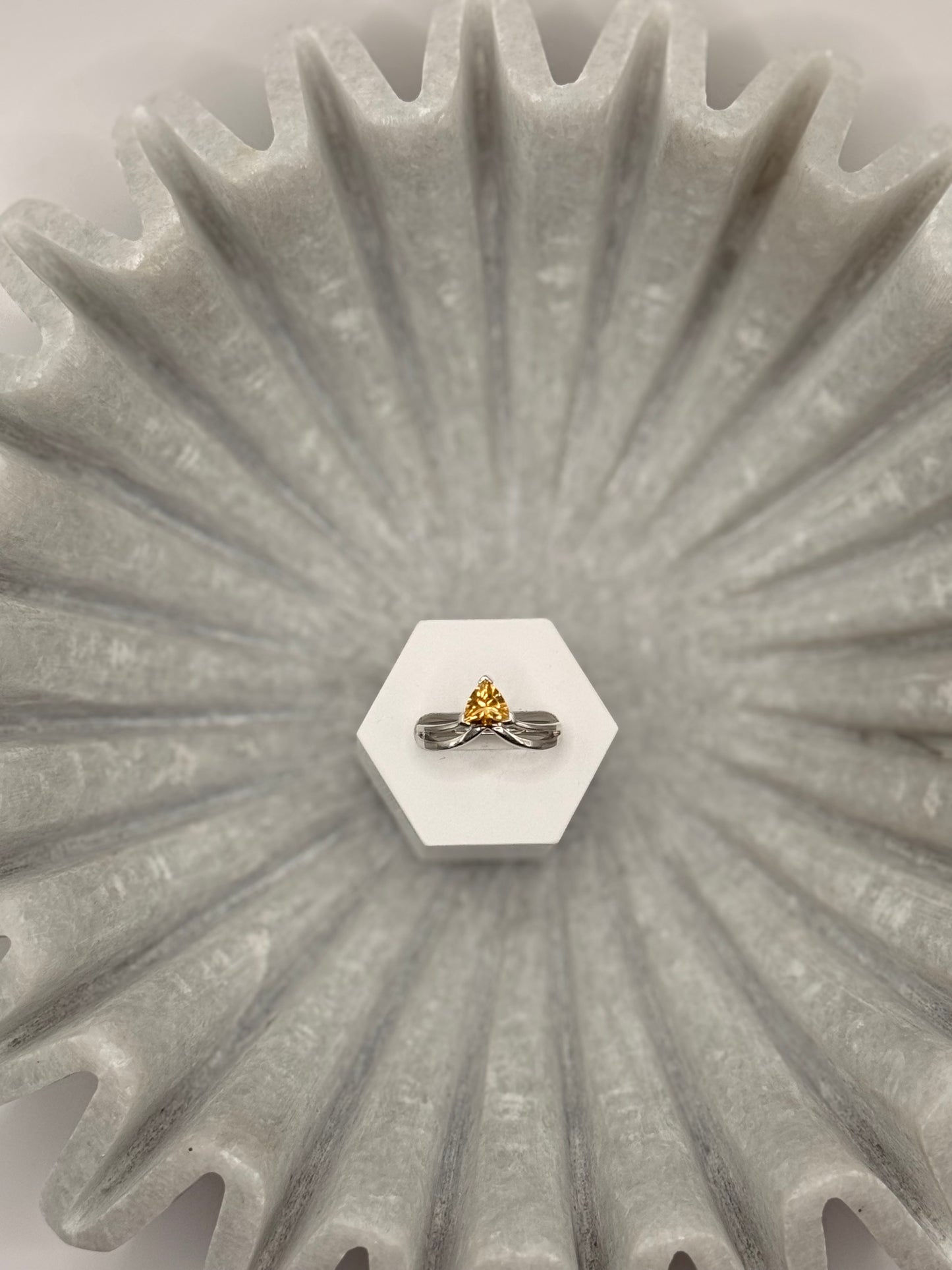 Citrine Trillion Cut Ring – Size 6