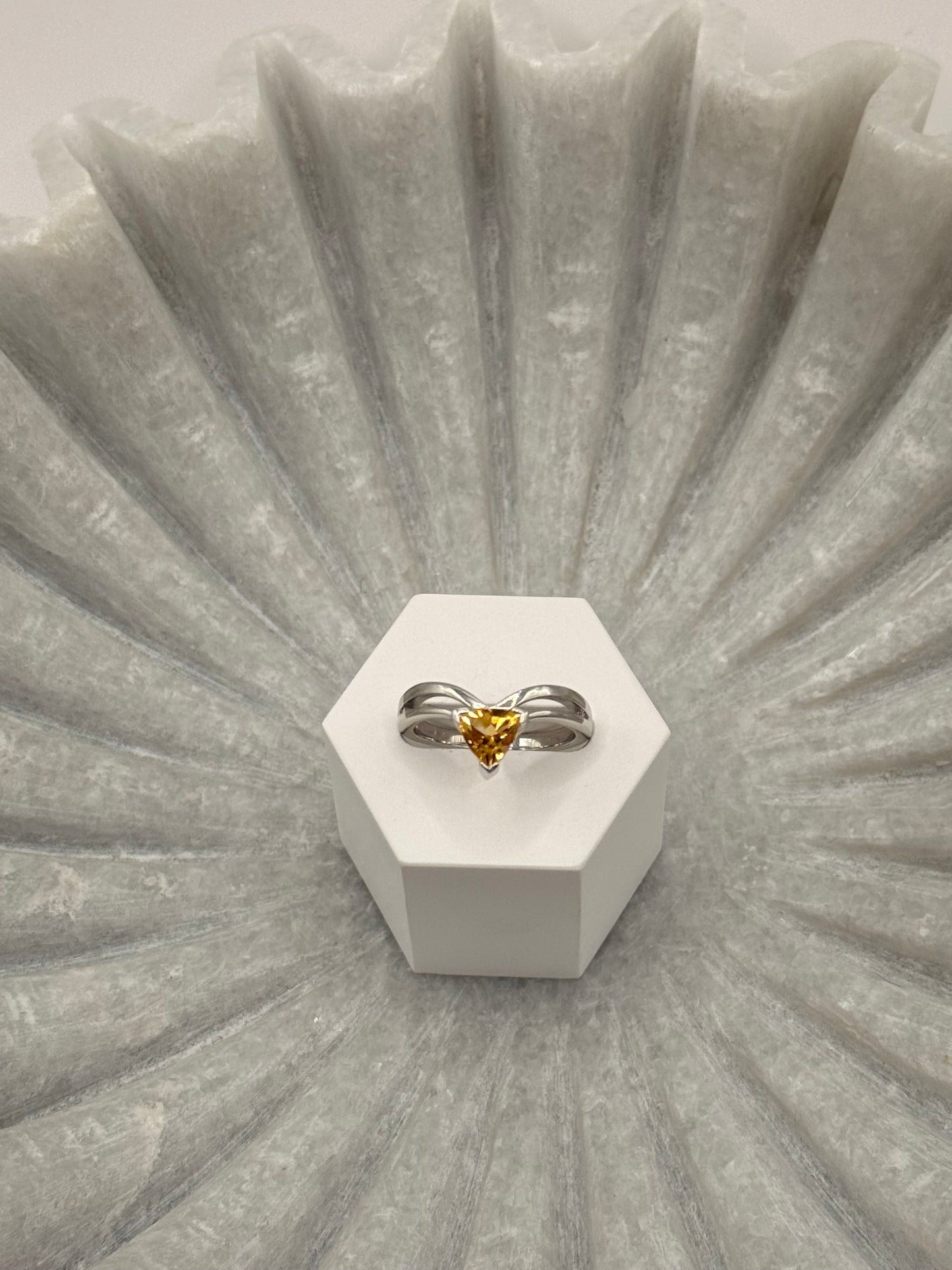 Citrine Trillion Cut Ring – Size 6
