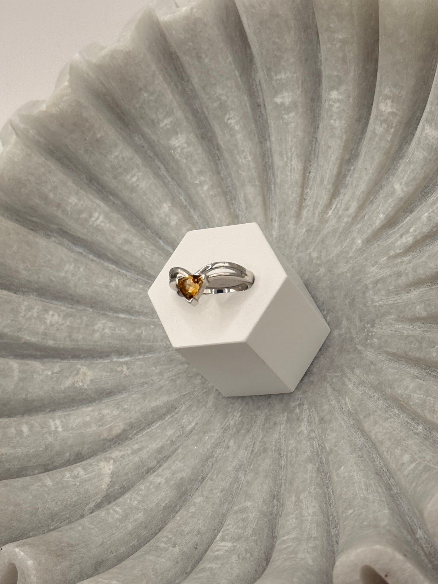 Citrine Trillion Cut Ring – Size 6