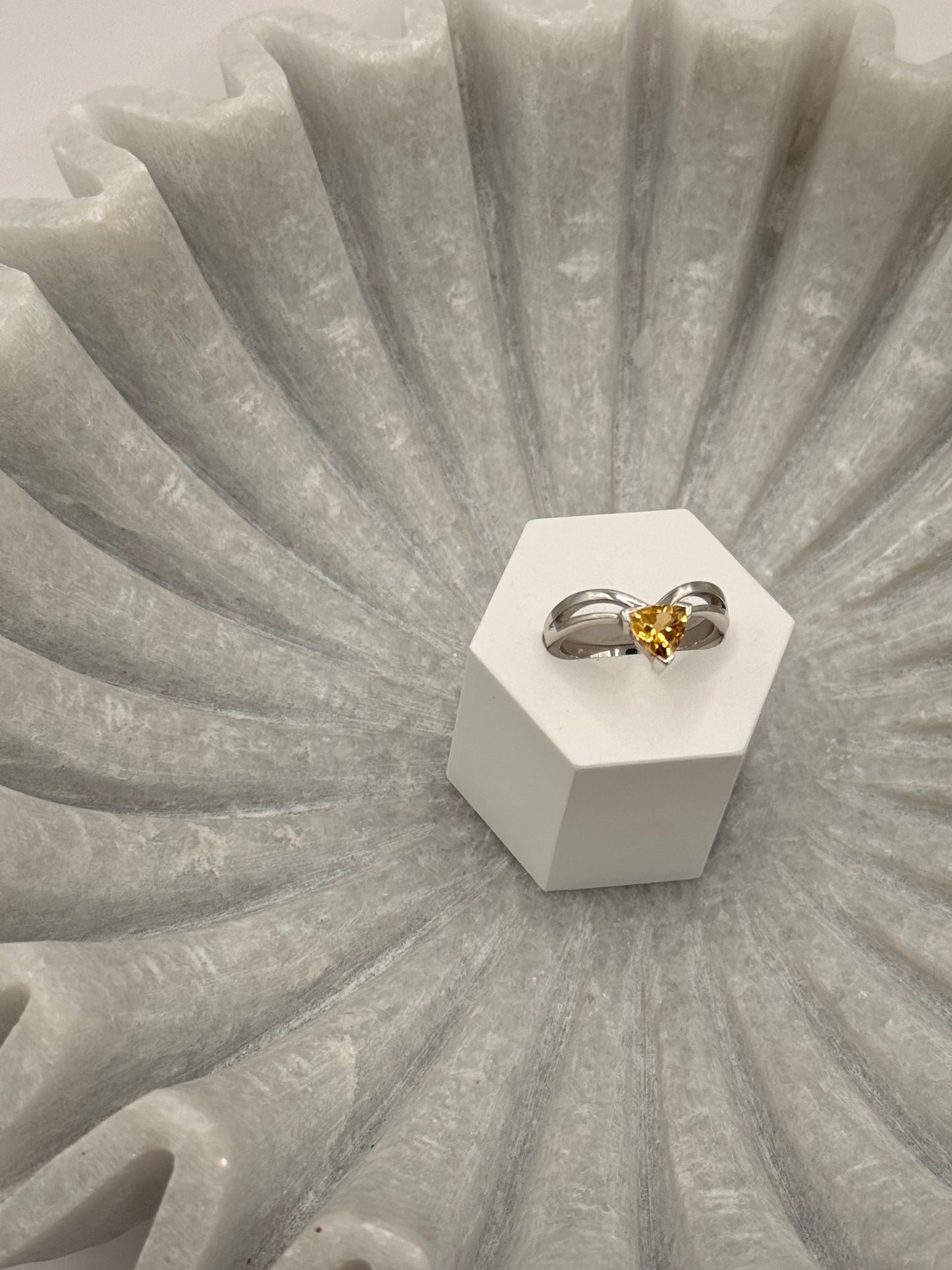 Citrine Trillion Cut Ring – Size 6