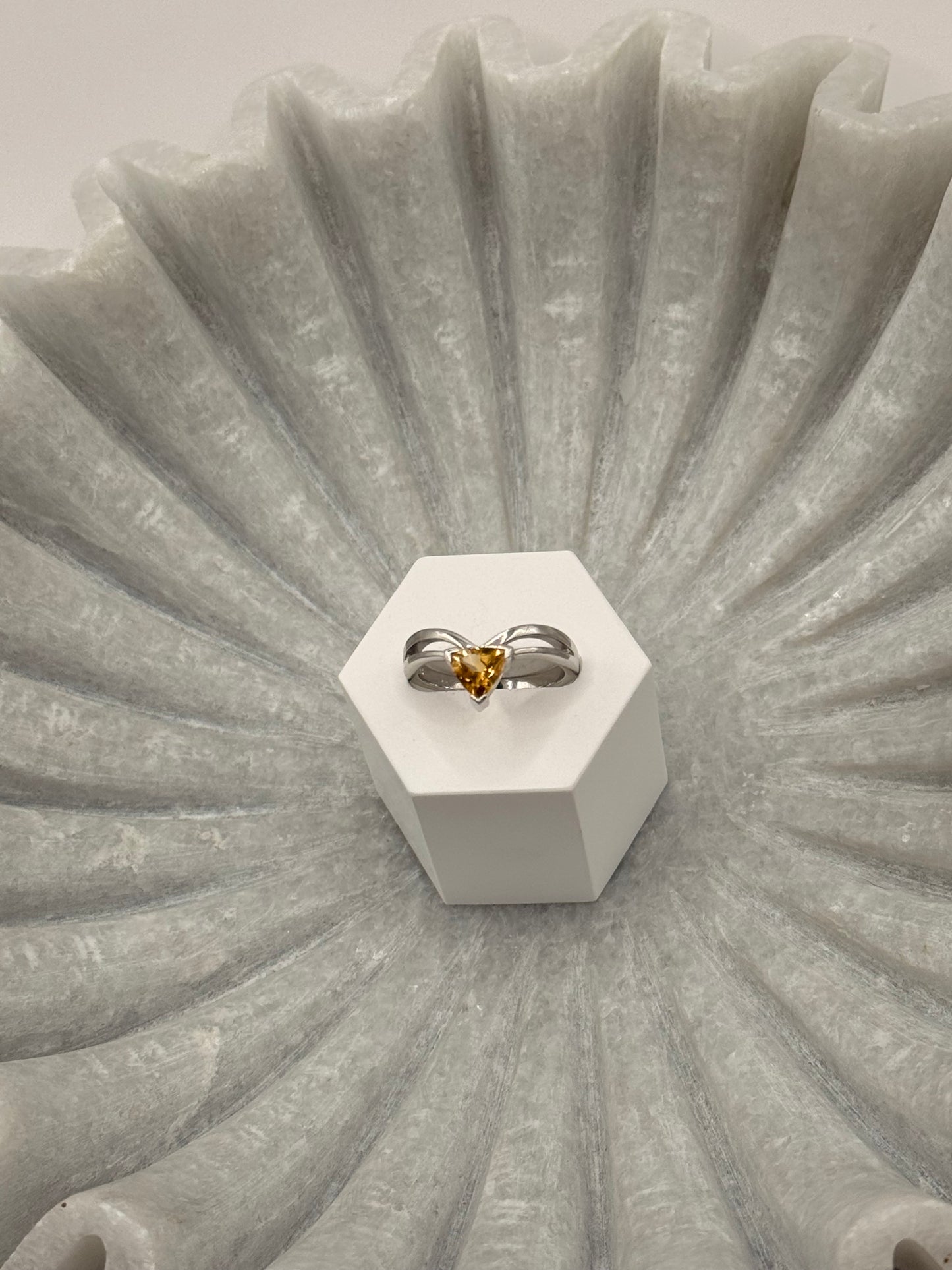 Citrine Trillion Cut Ring – Size 6