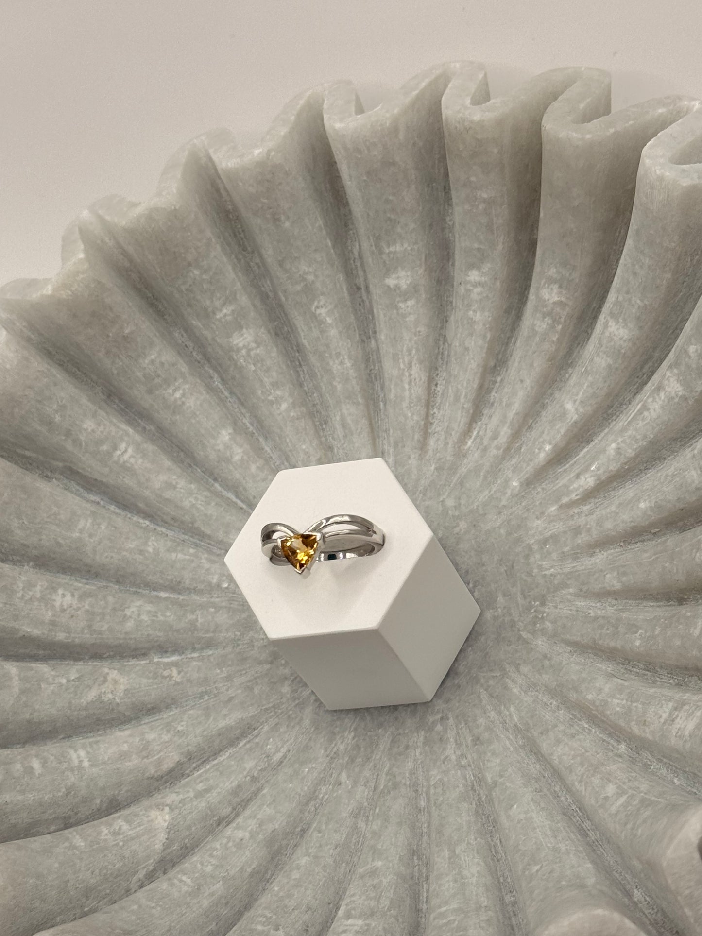 Citrine Trillion Cut Ring – Size 6