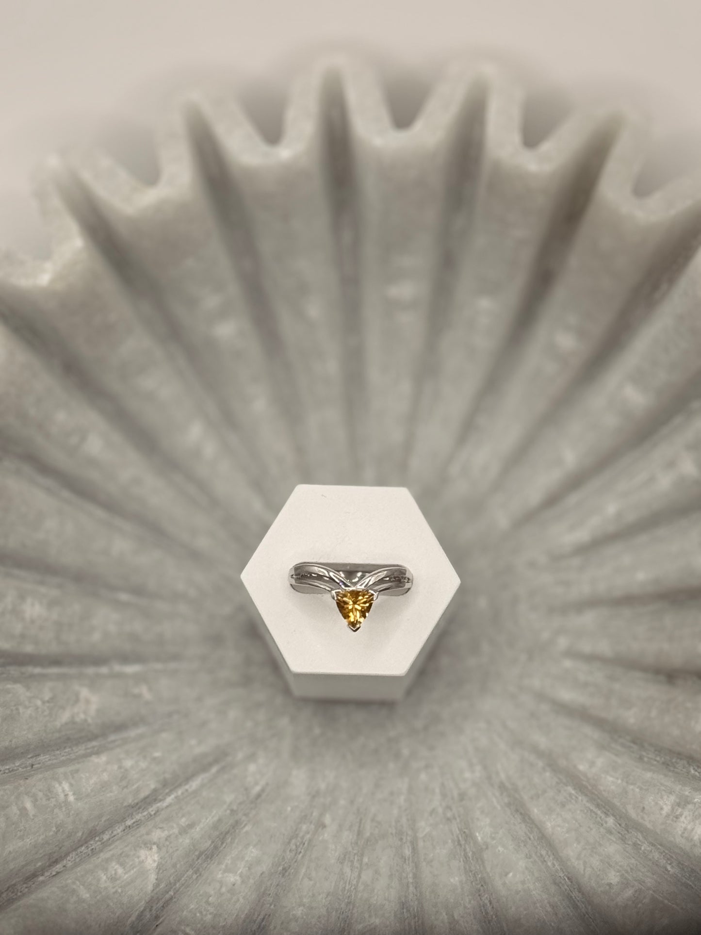 Citrine Trillion Cut Ring – Size 6