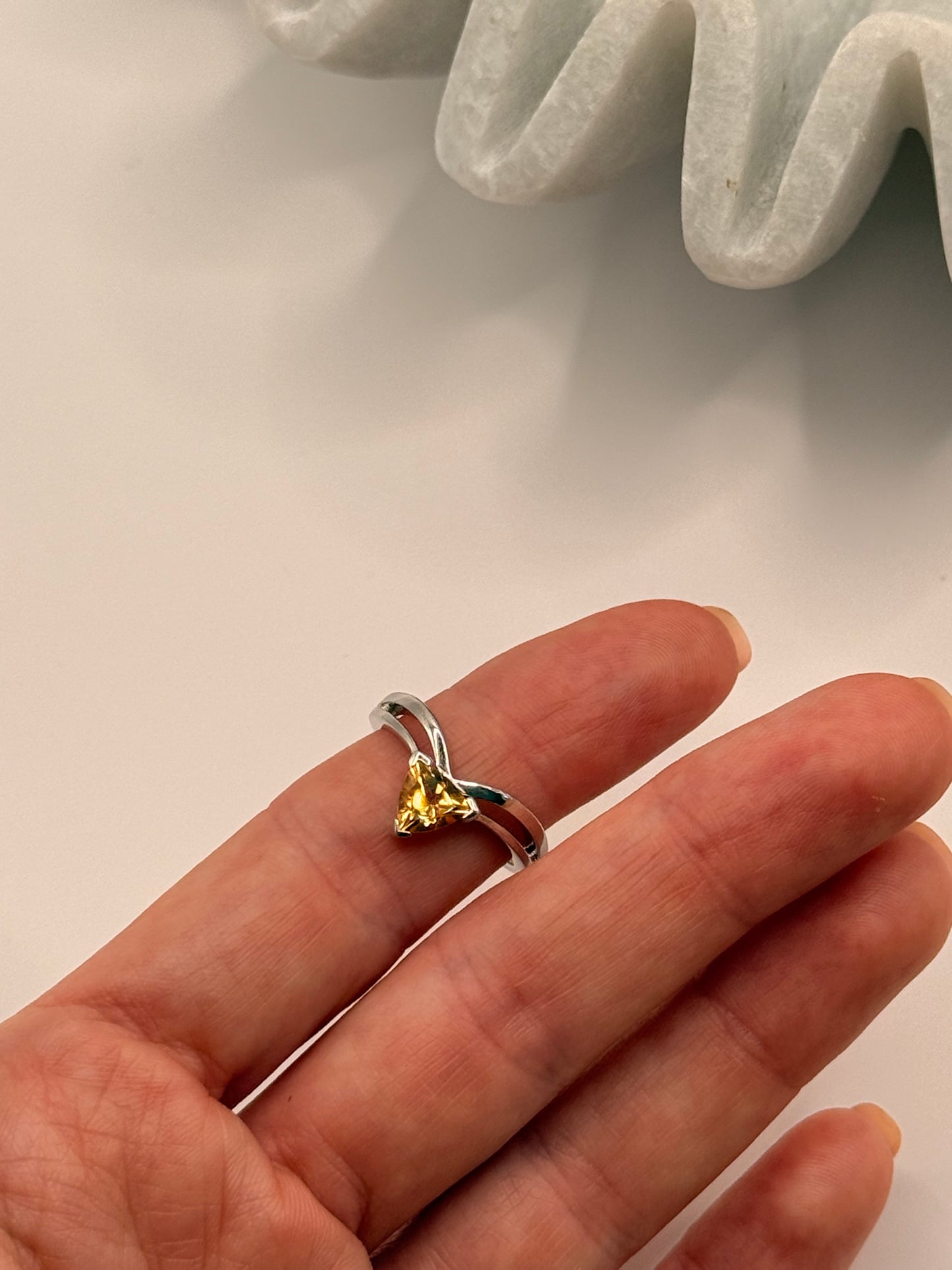 Citrine Trillion Cut Ring – Size 6