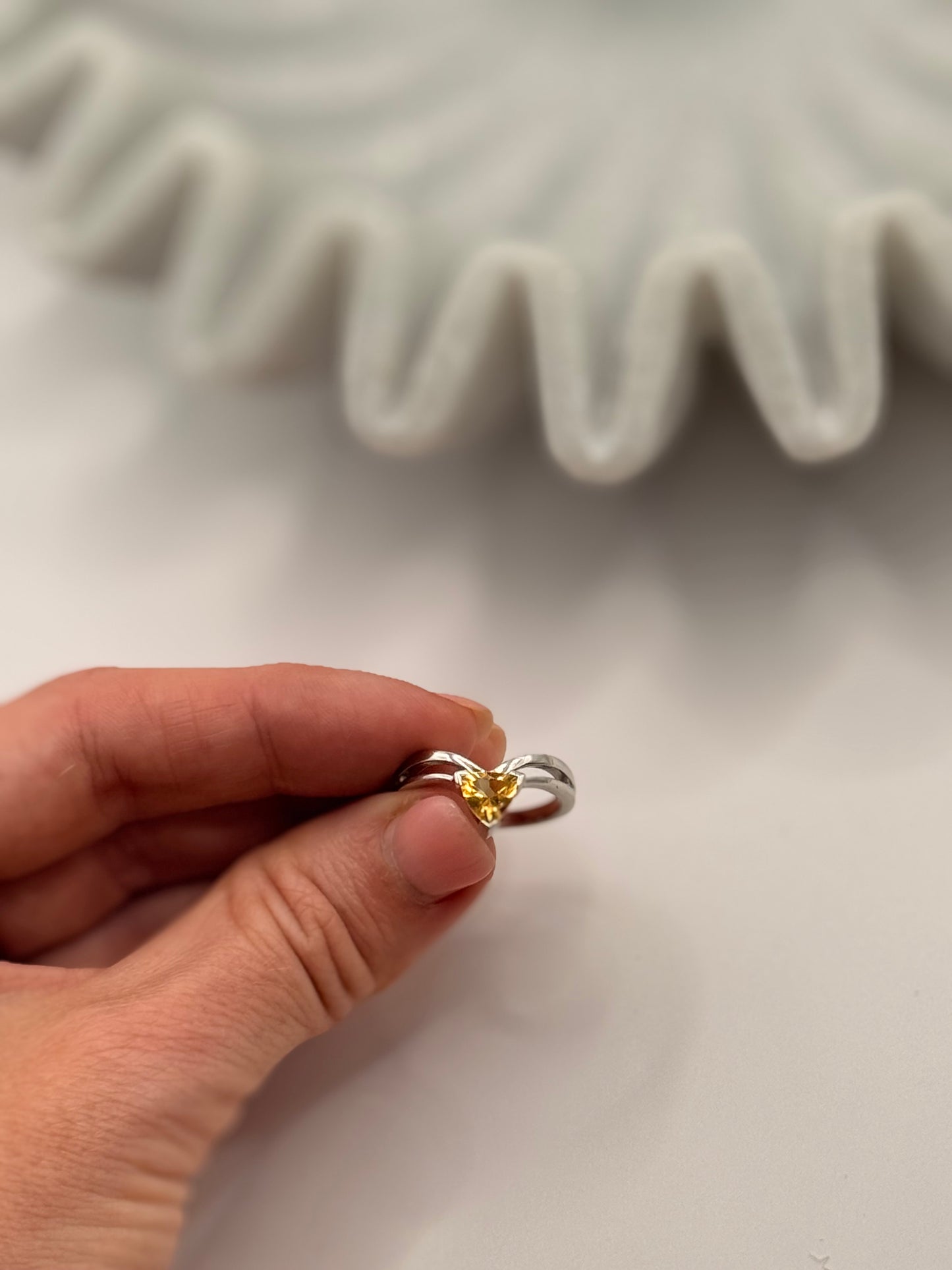 Citrine Trillion Cut Ring – Size 6