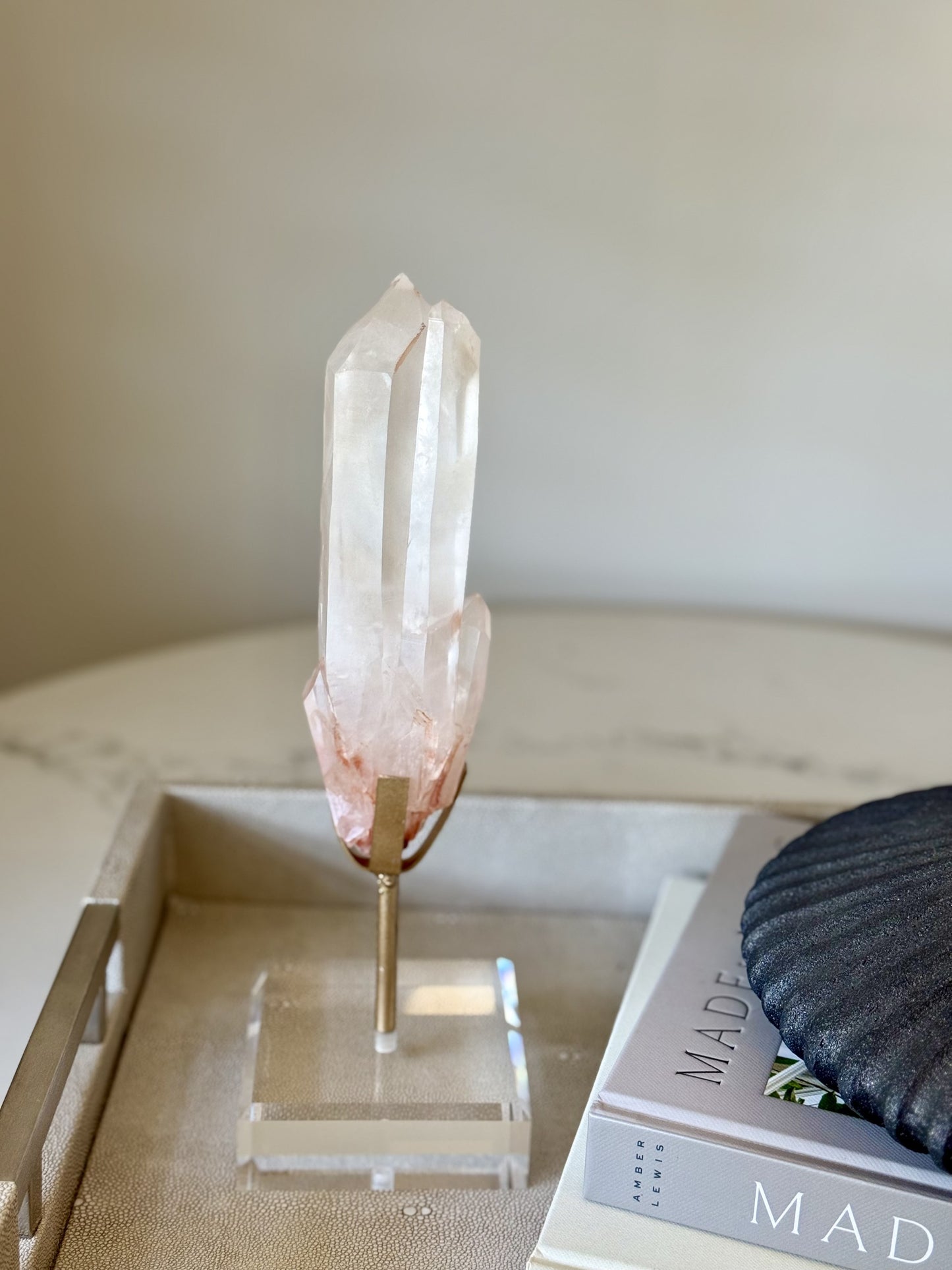 Rose Quartz Crystal on Stand