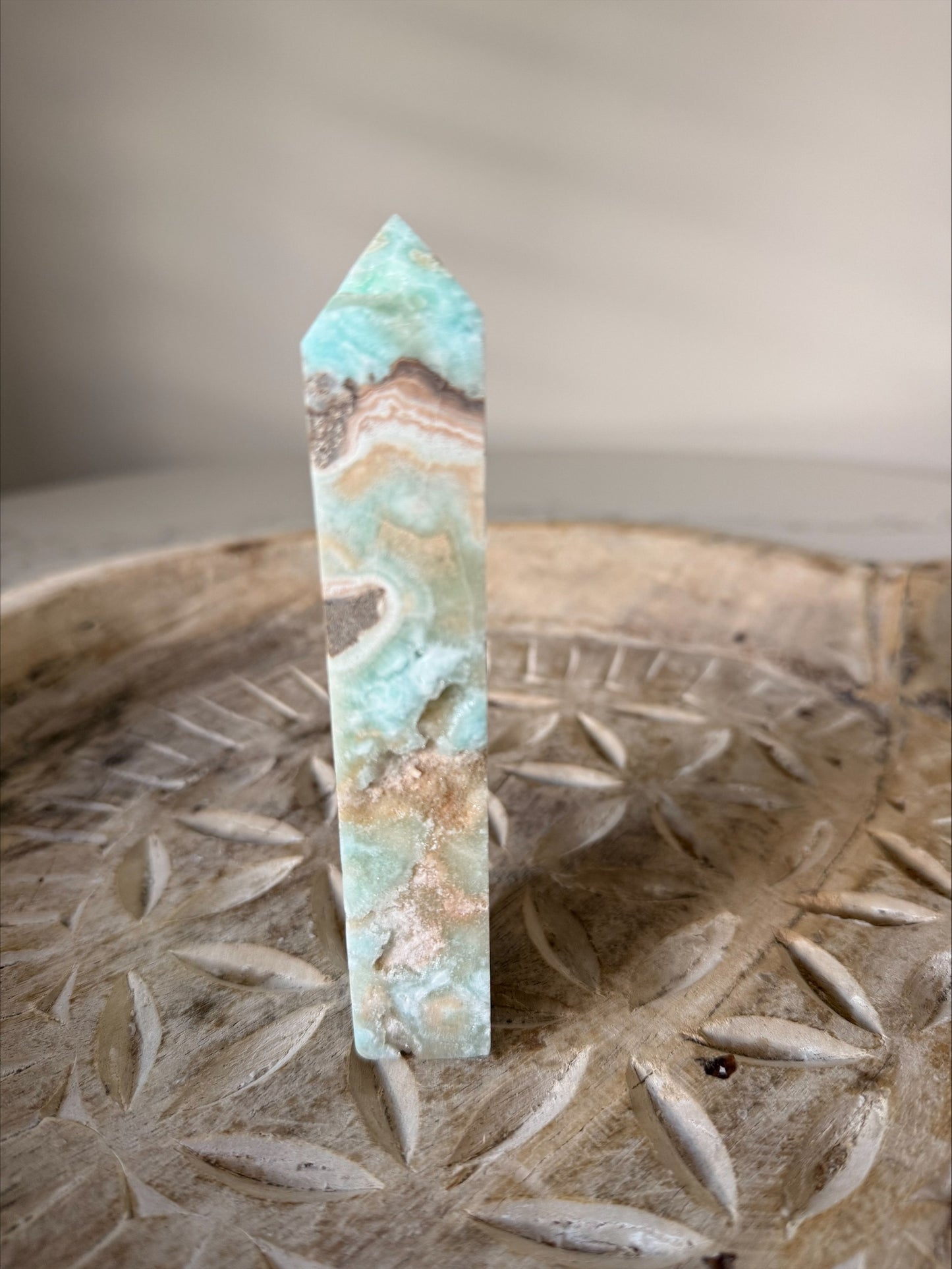 Hemimorphite Crystal Freeform | Ocean Blue Banded | 291g