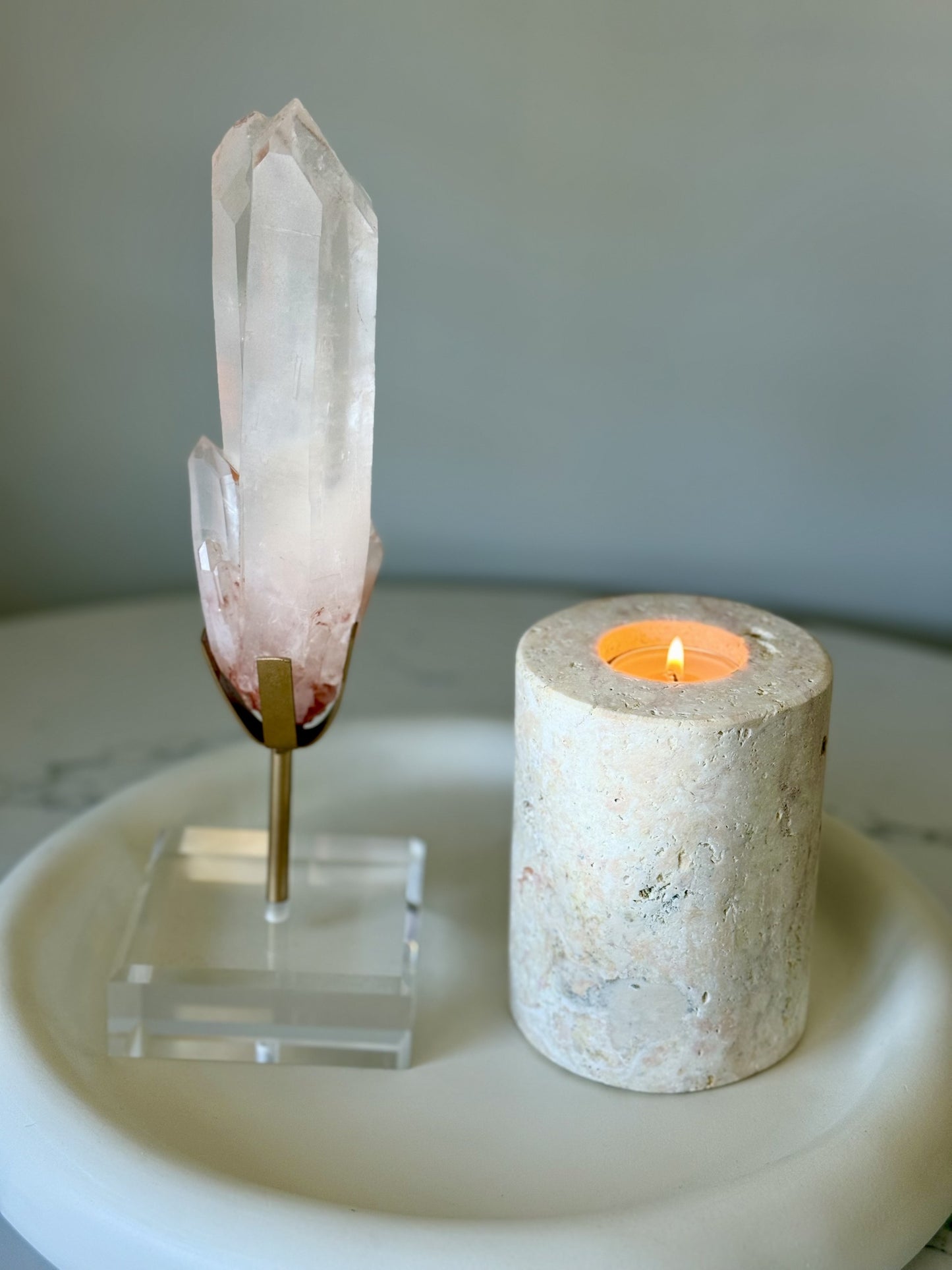 Rose Quartz Crystal on Stand