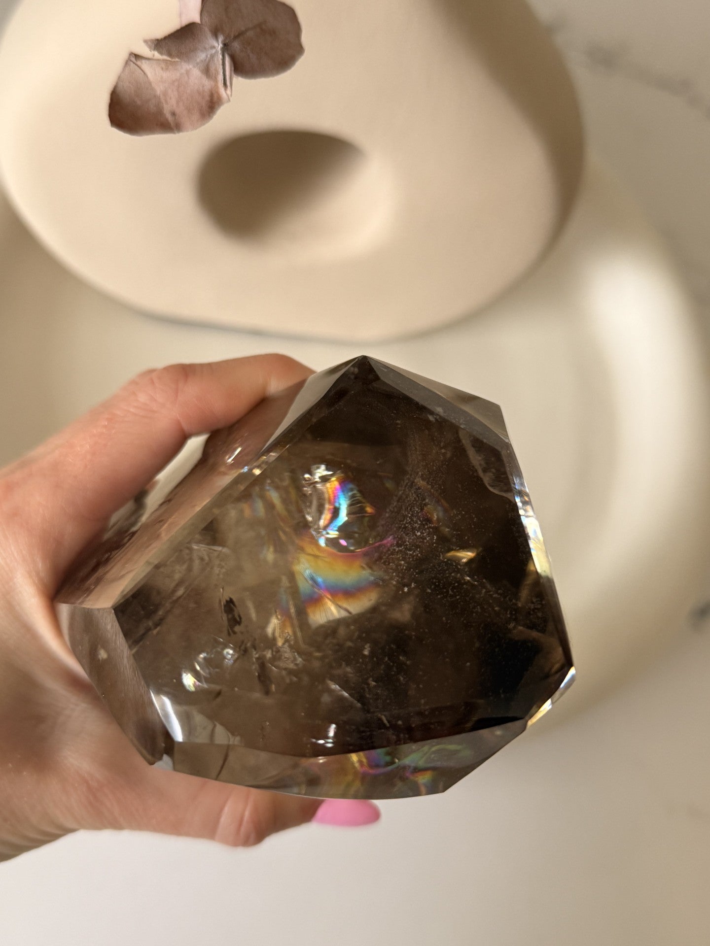 Rainbow Smoky Quartz Freeform with Stand