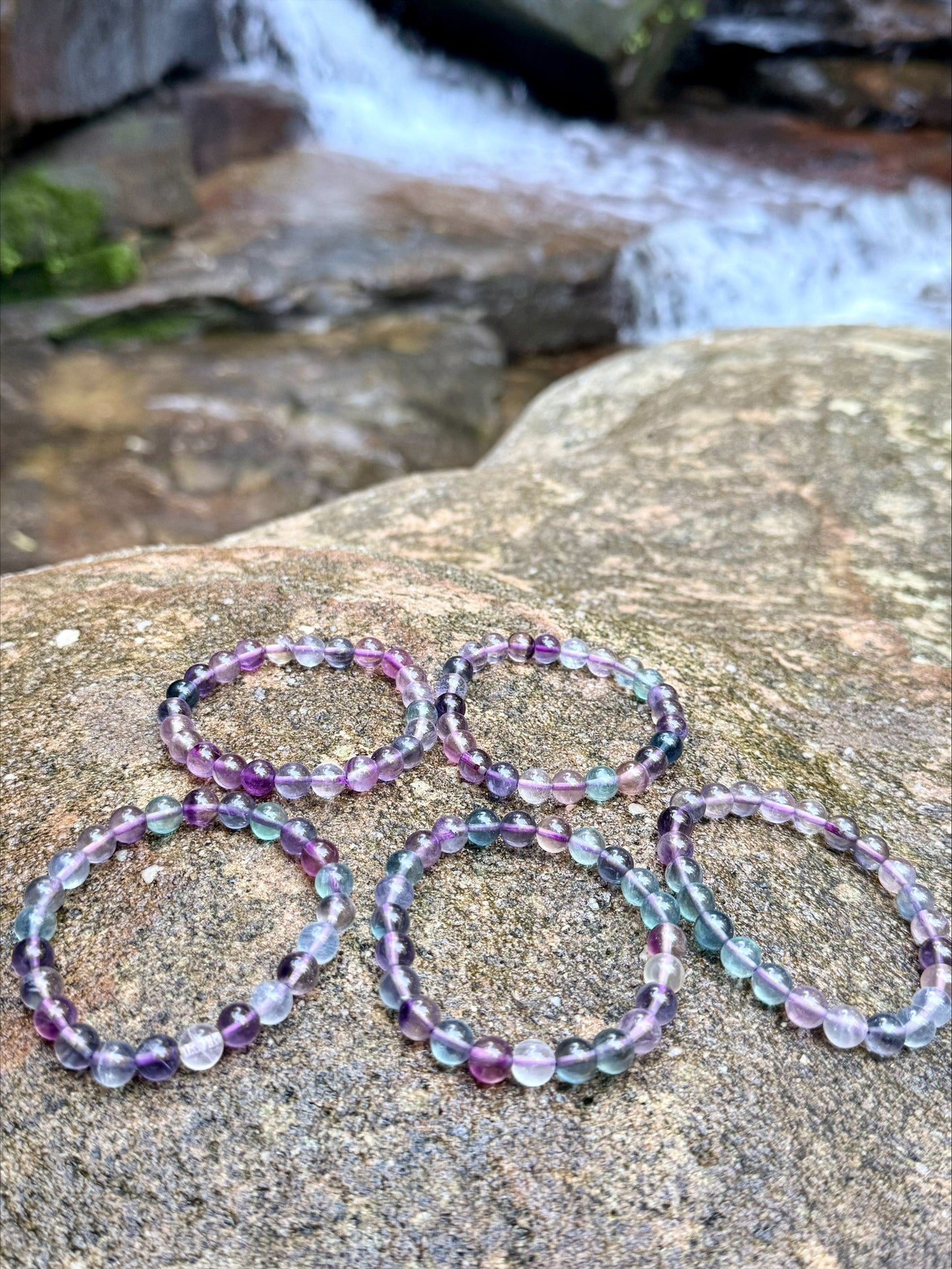 Fluorite Bracelet | 8mm Natural Crystal Beads