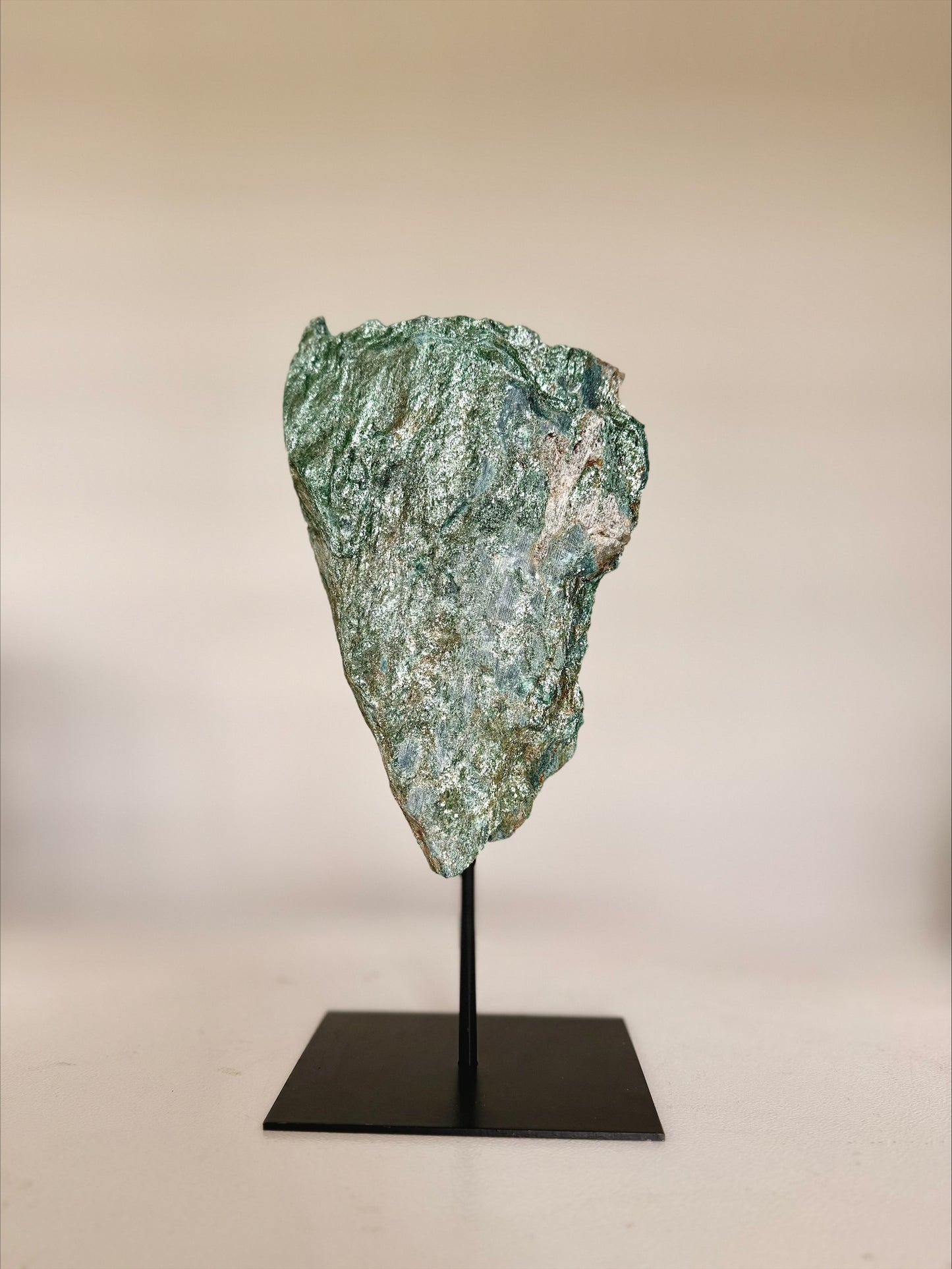 Fuchsite Crystal on Stand – Natural Green Mica Statement Mineral