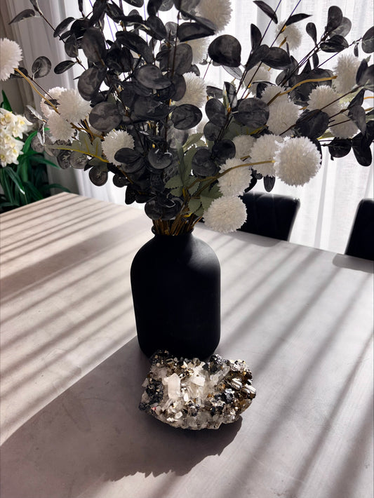 Pyrite & Quartz Crystal Cluster – Luxe Metallic Statement Piece 1.652kg