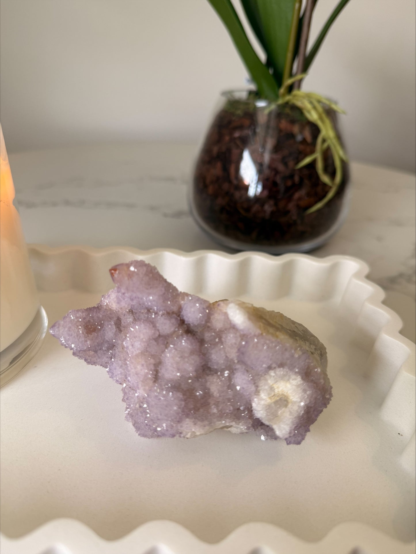 Spirit Quartz (Fairy Quartz) Cluster | 380 g | Natural Lilac Crystal