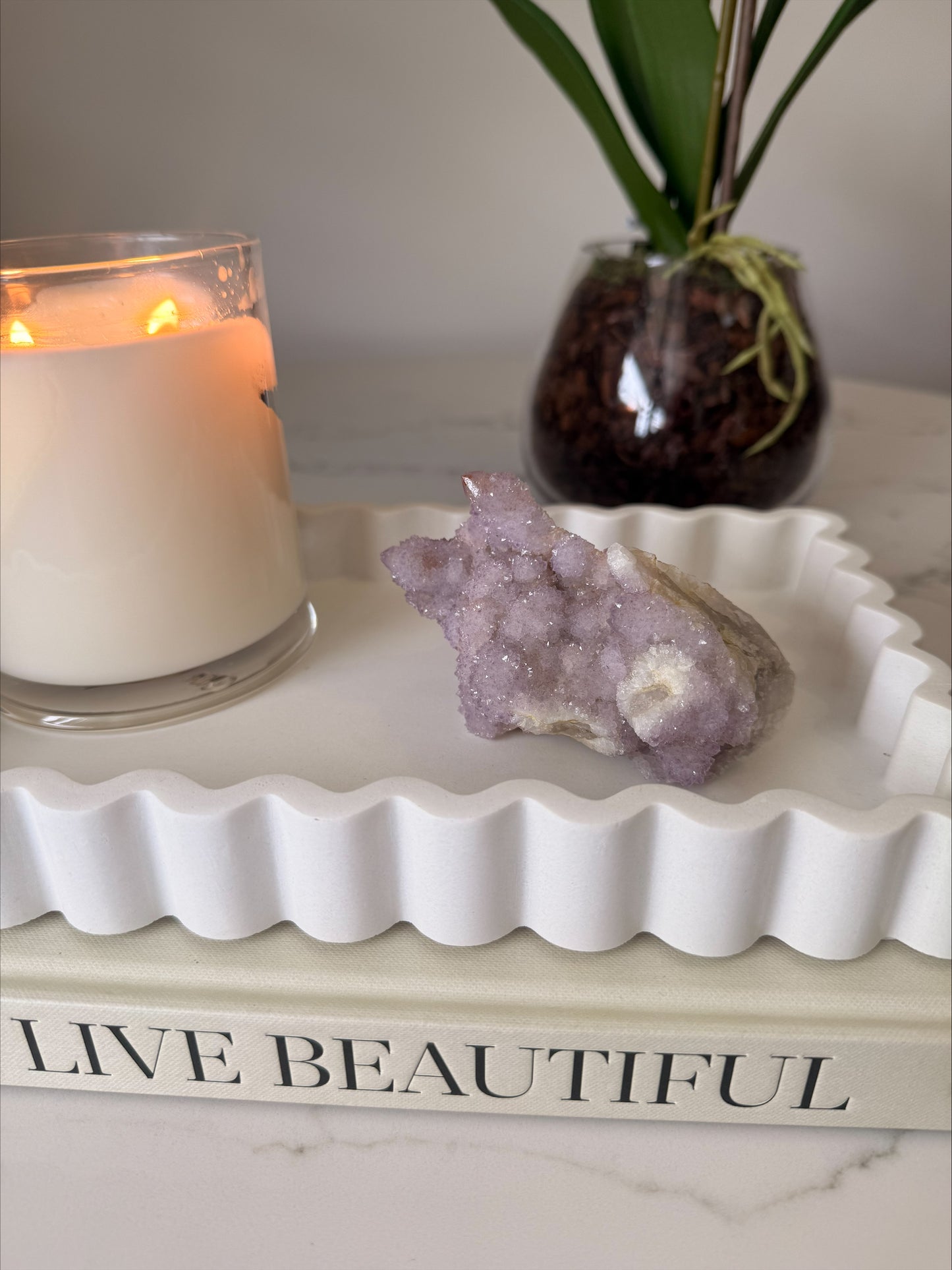 Spirit Quartz (Fairy Quartz) Cluster | 380 g | Natural Lilac Crystal