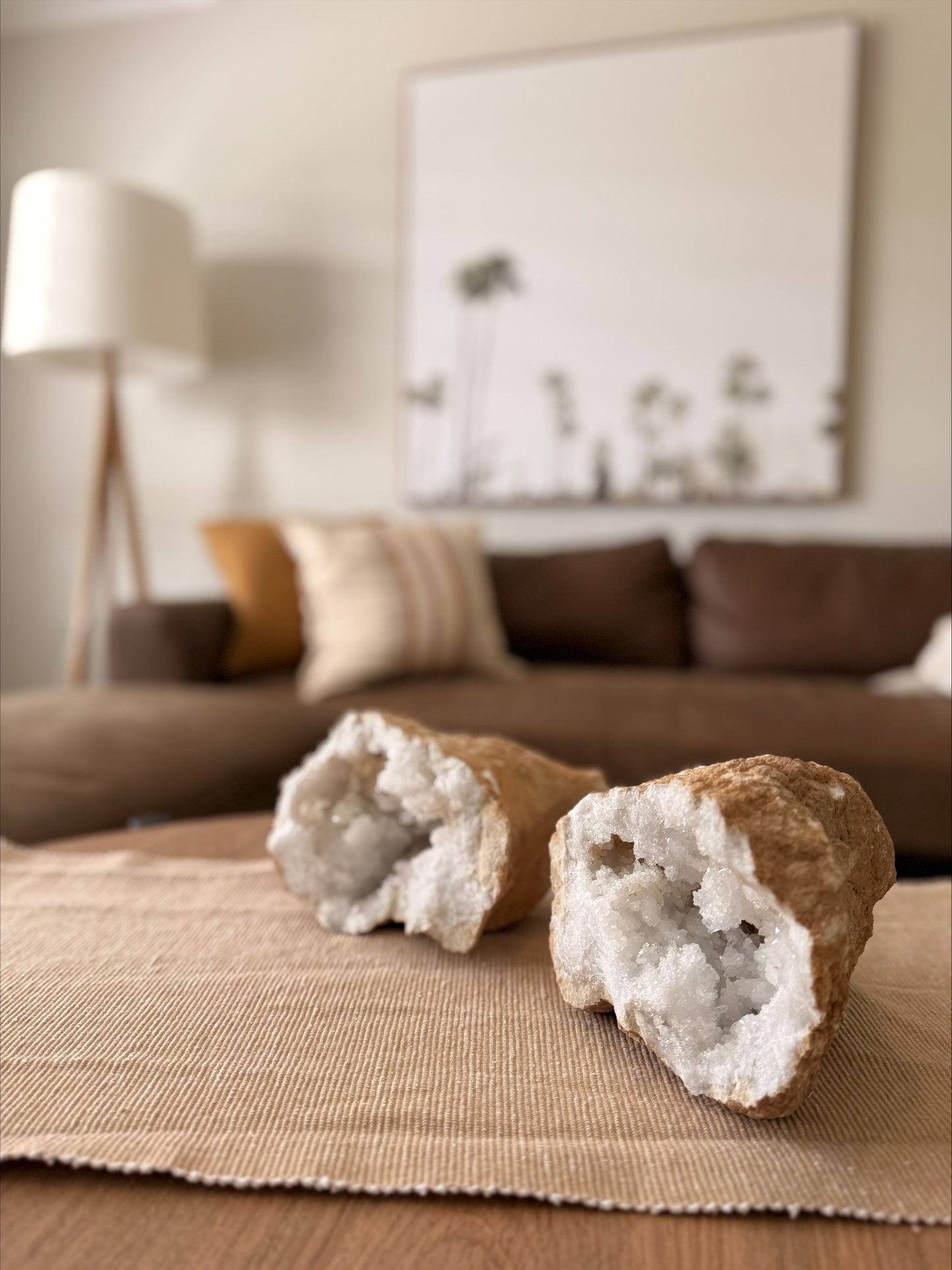Natural Quartz Geode Pair from Morocco