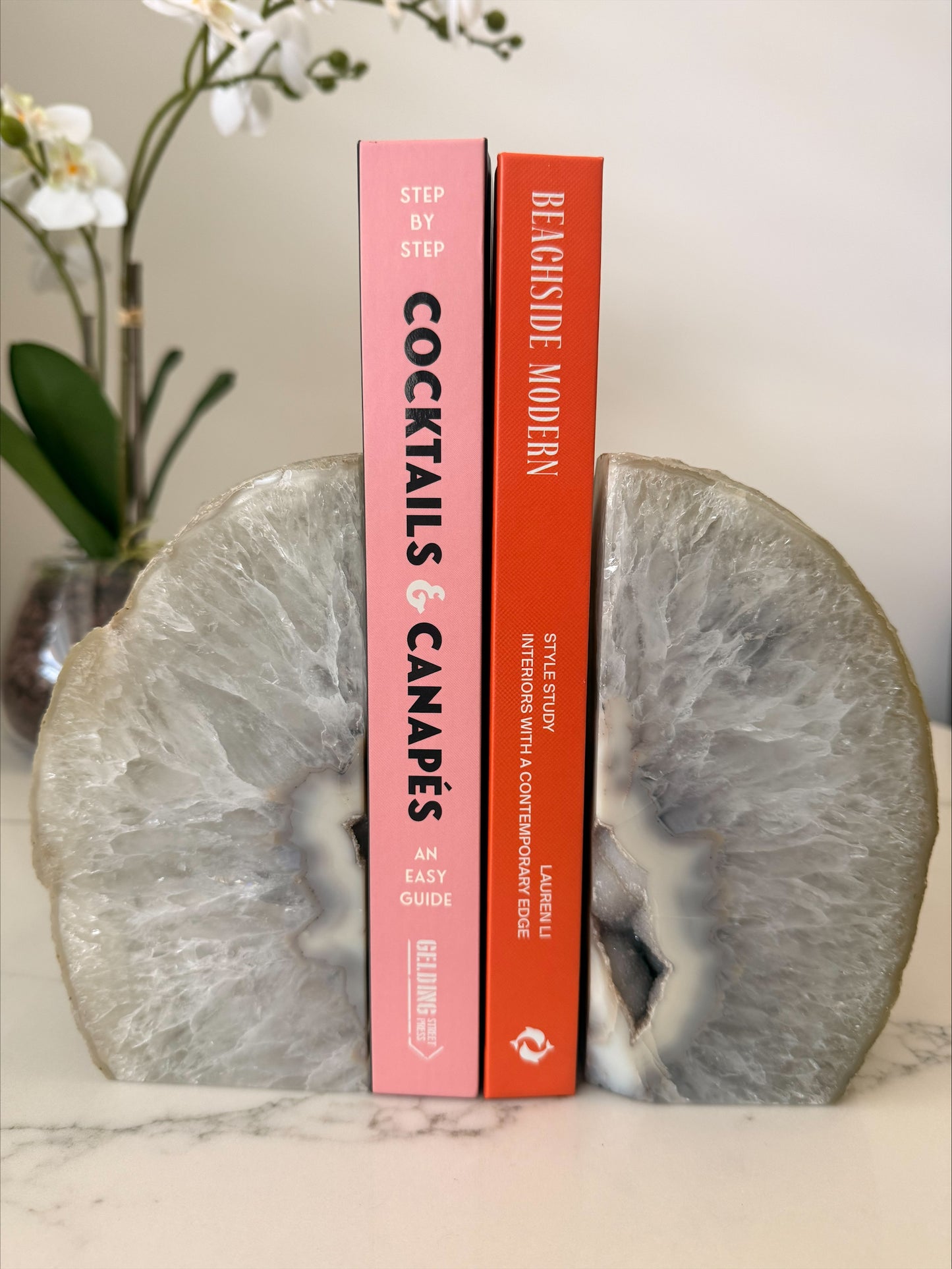 Agate Geode Bookends | Druzy Quartz | Natural