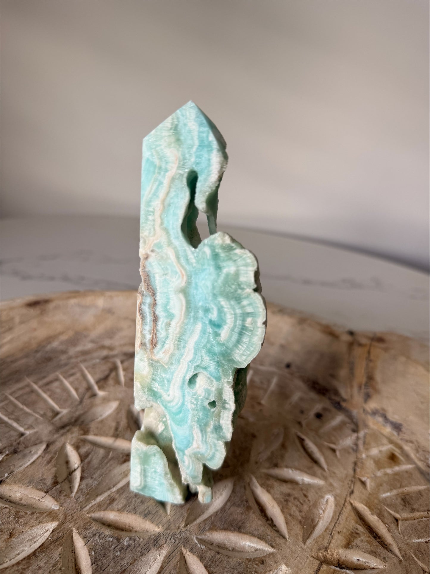 Hemimorphite Crystal Freeform | Ocean Blue Banded | 306g