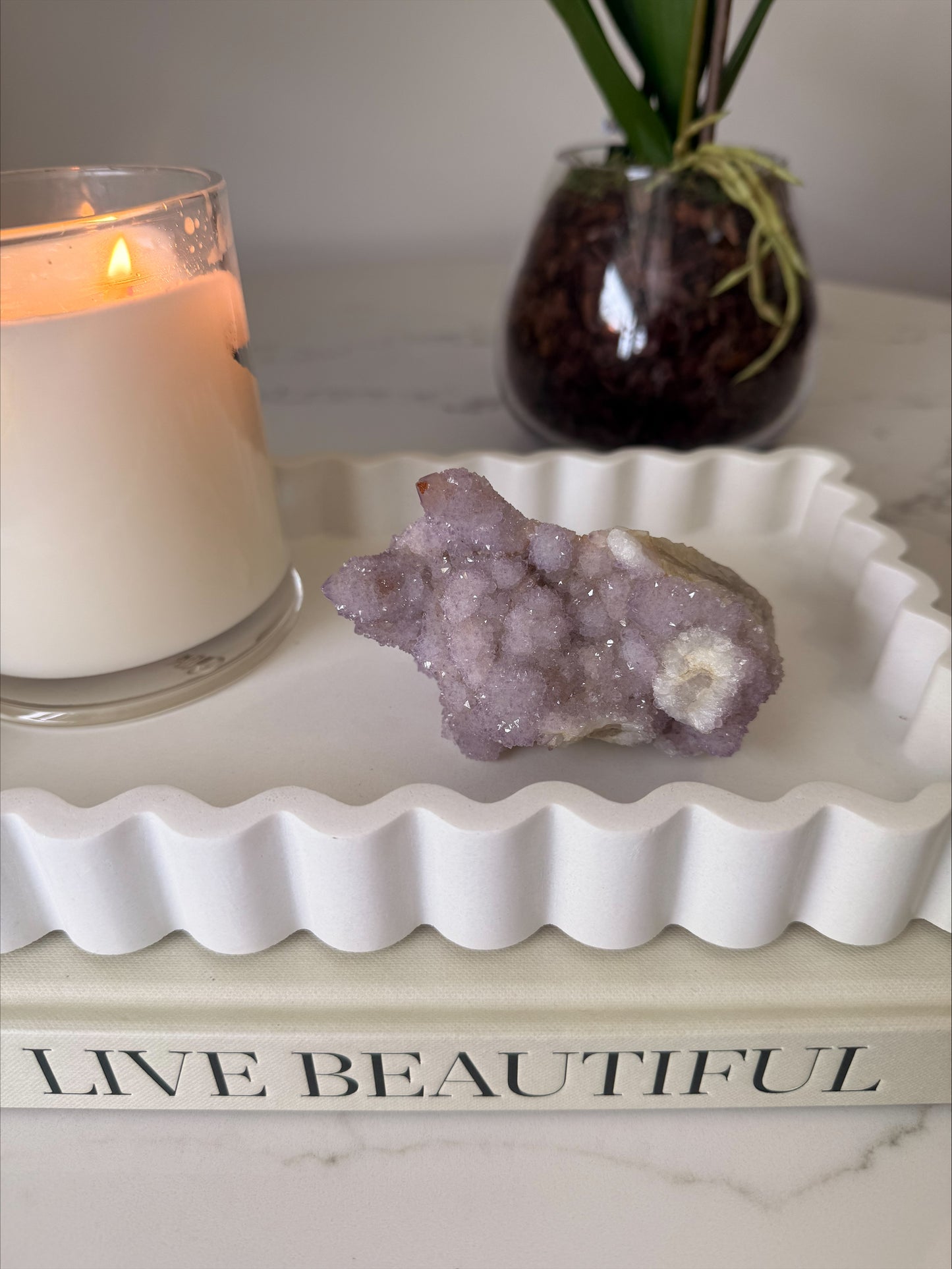 Spirit Quartz (Fairy Quartz) Cluster | 380 g | Natural Lilac Crystal
