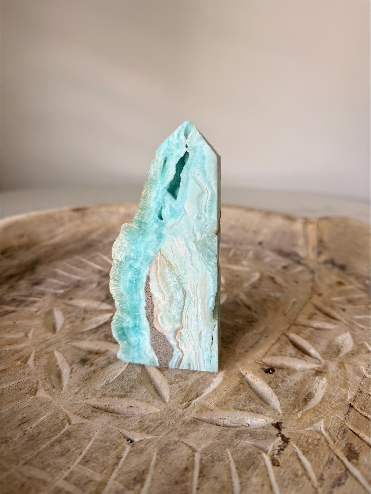 Hemimorphite Crystal Freeform | Ocean Blue Banded | 228g