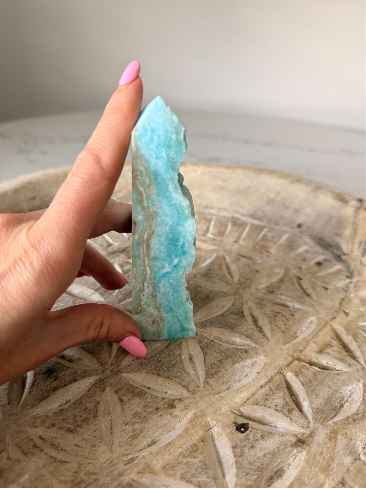 Hemimorphite Crystal Freeform | Ocean Blue Banded | 154g