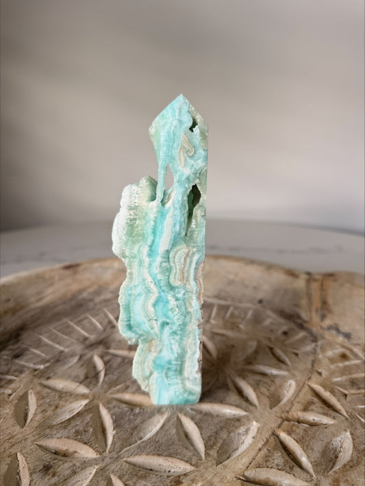 Hemimorphite Crystal Freeform | Ocean Blue Banded | 306g