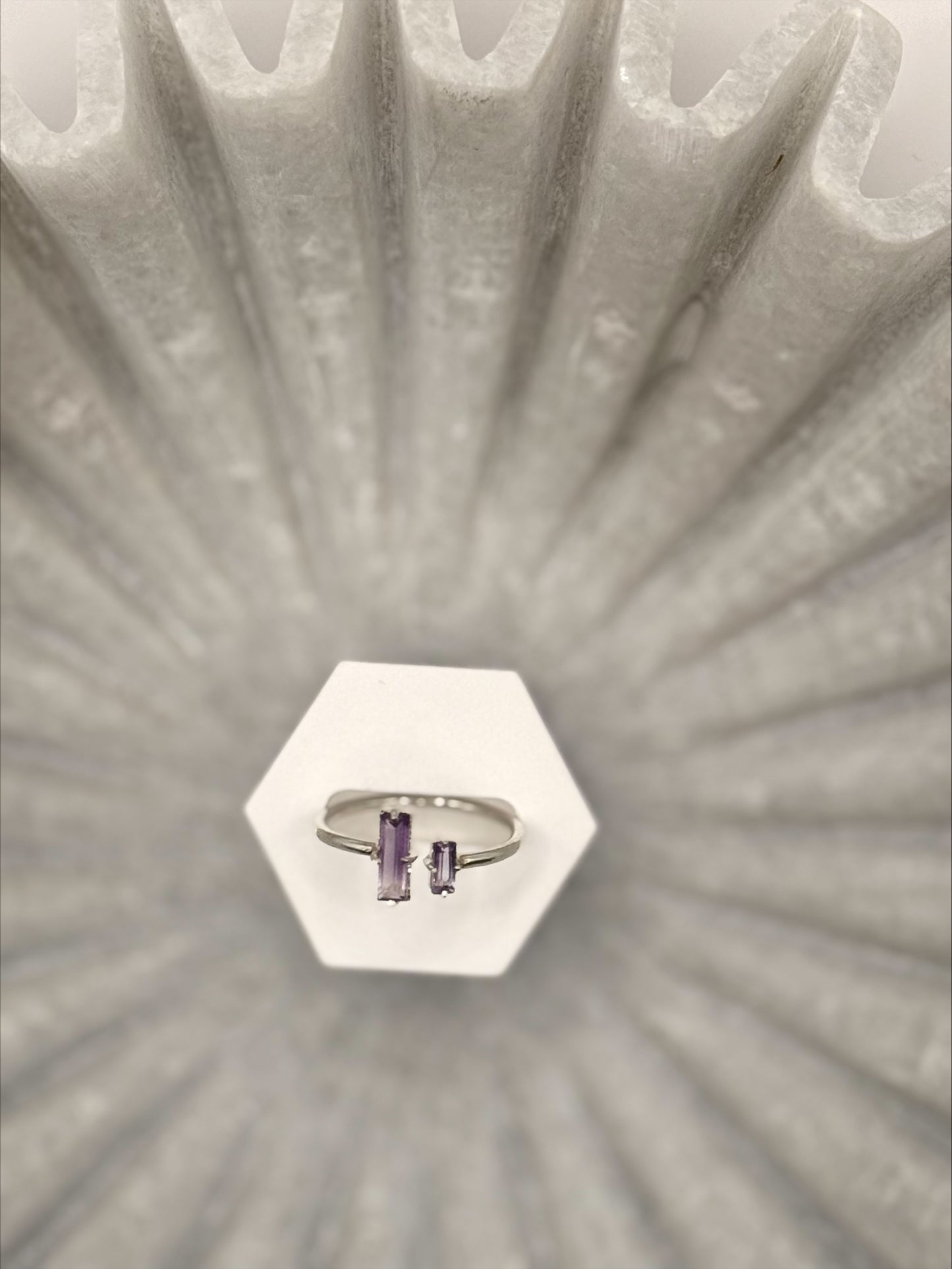 Amethyst Baguette Ring – Sterling Silver