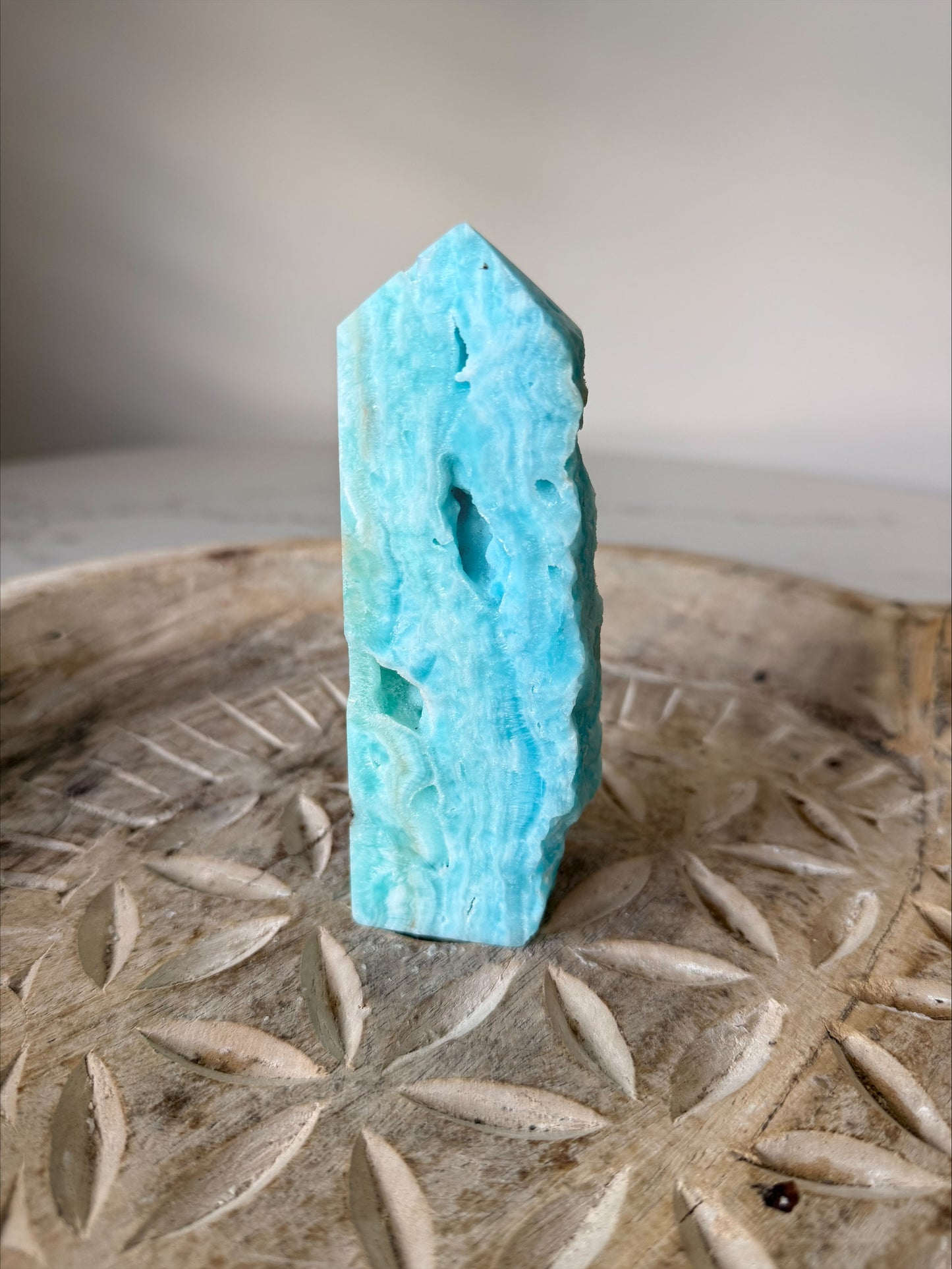 Hemimorphite Crystal Freeform | Ocean Blue Banded | 276g