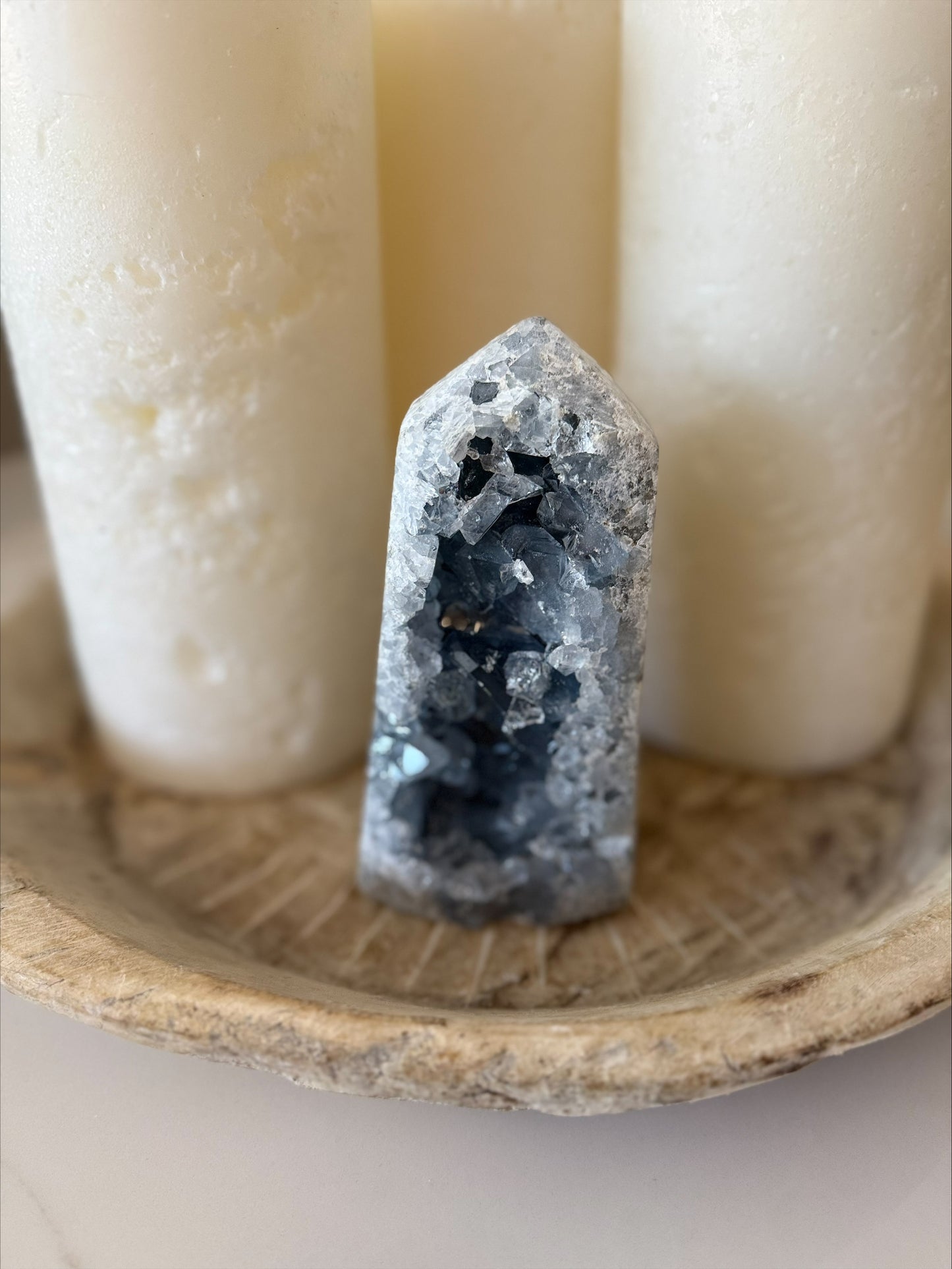 Celestite Druzy Tower | Natural Blue Crystal Point | 995g