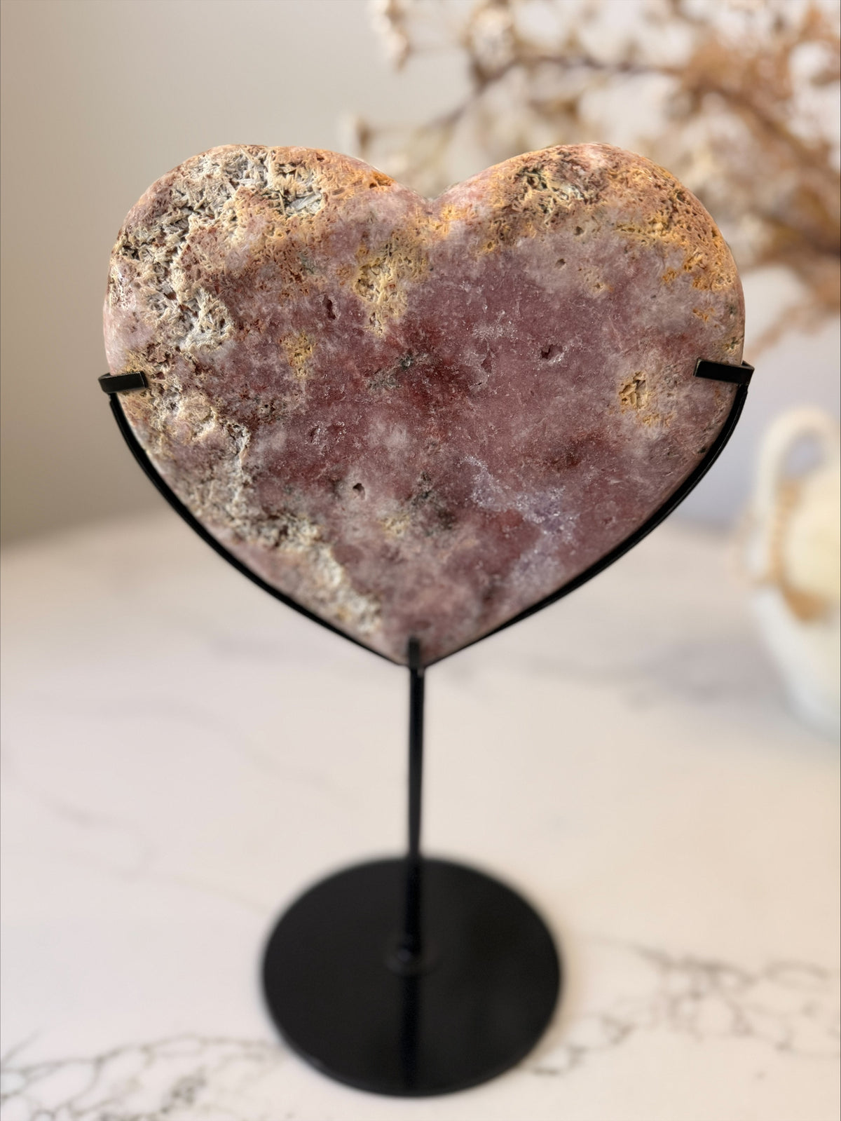 Pink Amethyst Heart on Stand | 1.27kg | 29cm