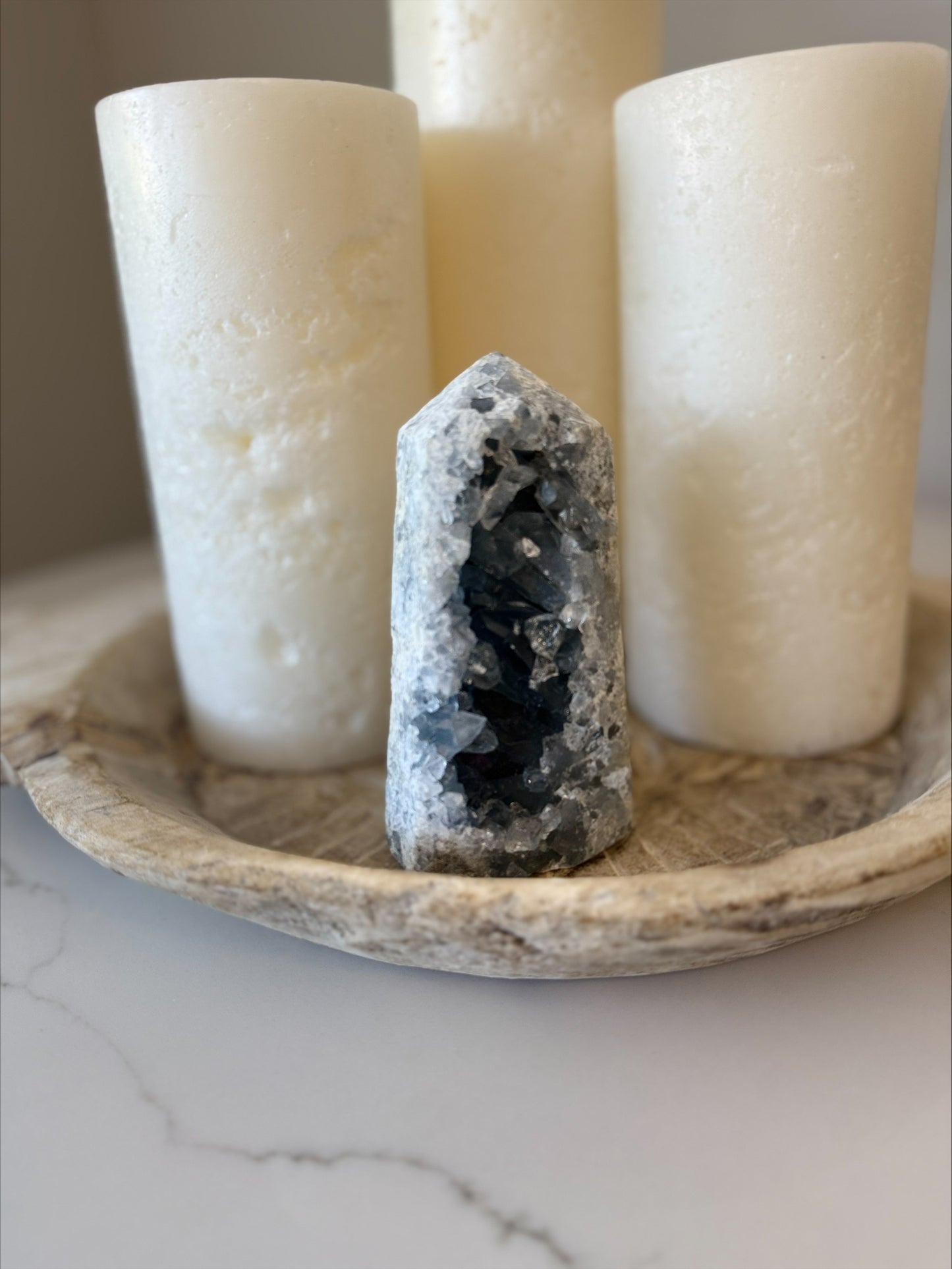 Celestite Druzy Tower | Natural Blue Crystal Point | 995g