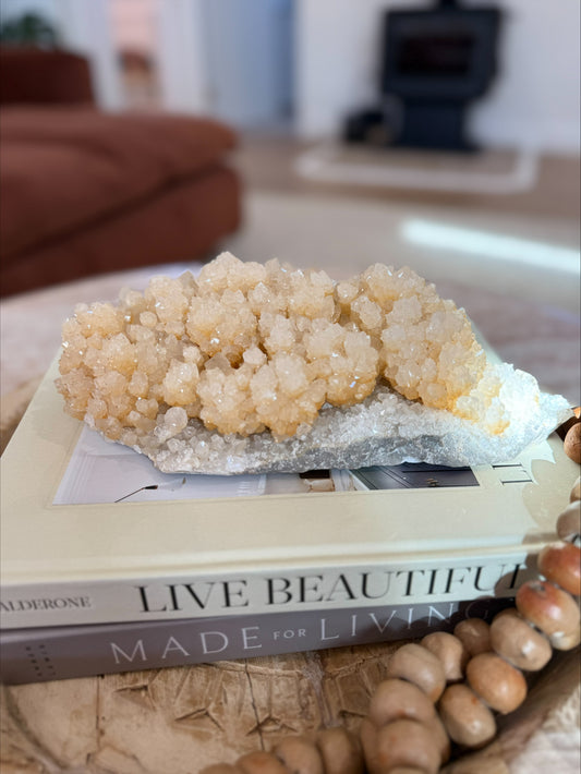 Yellow Calcite Crystal on Stand | Statement Piece | 2.324 kg