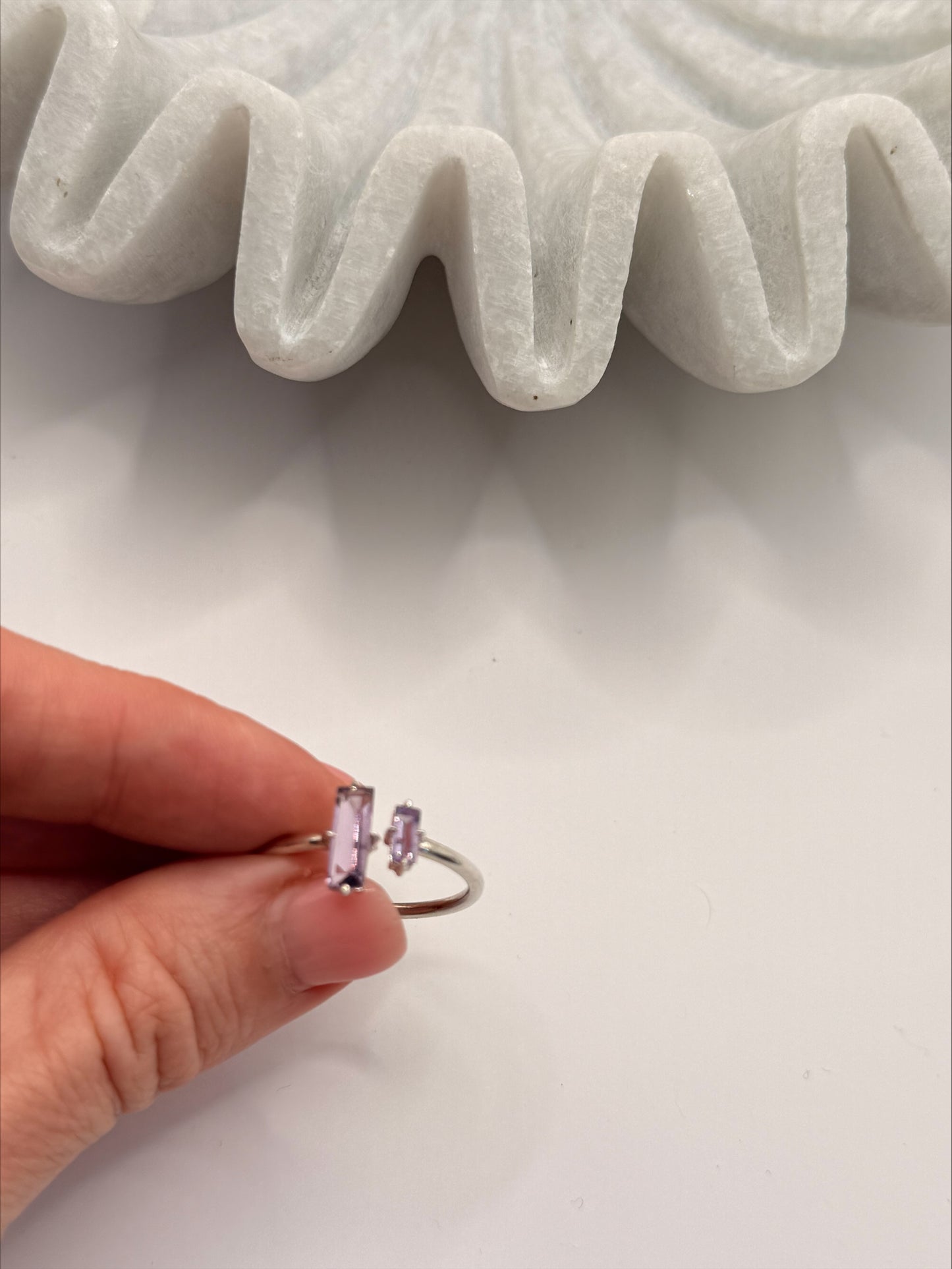Amethyst Baguette Ring – Sterling Silver