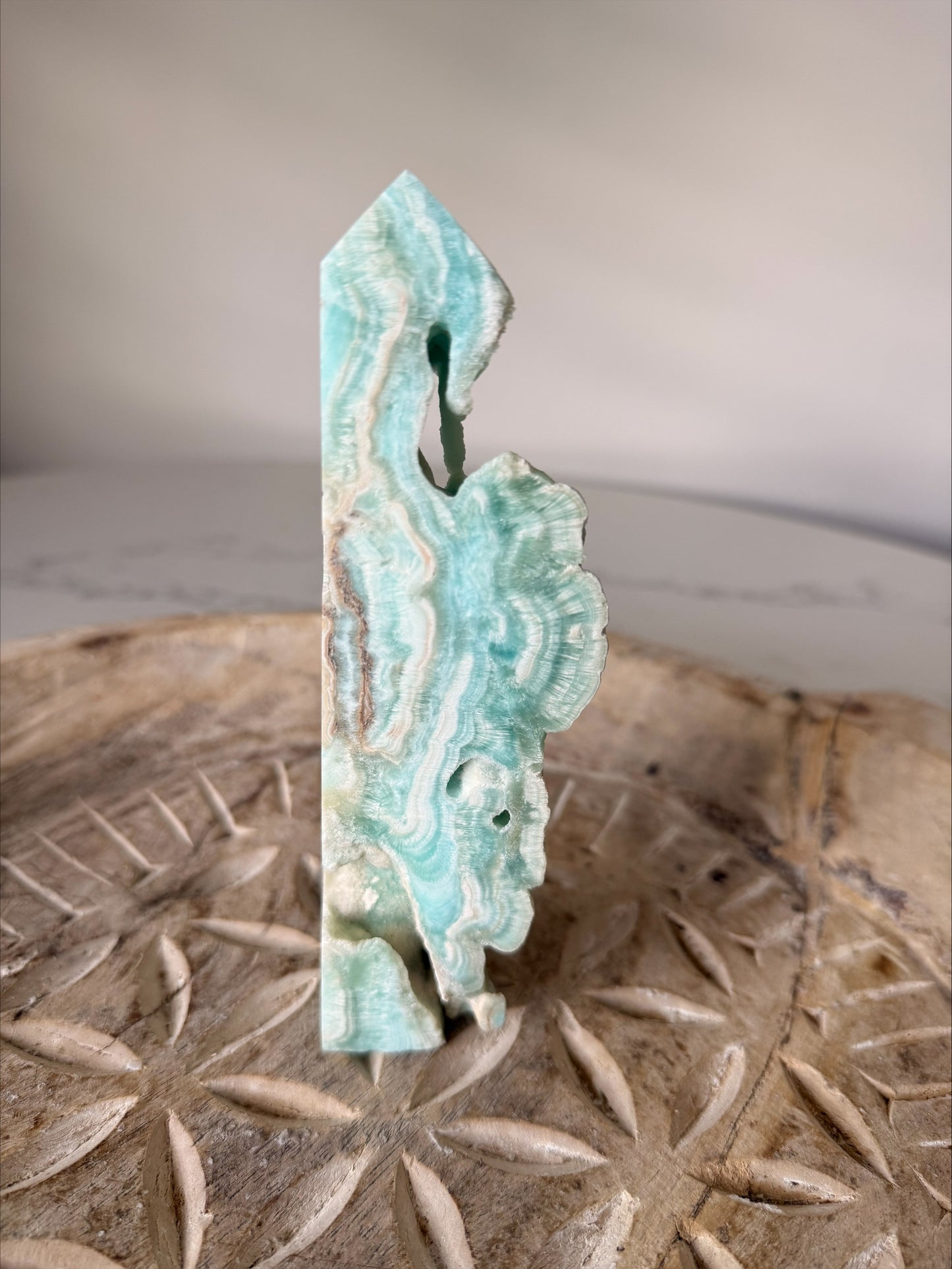 Hemimorphite Crystal Freeform | Ocean Blue Banded | 306g