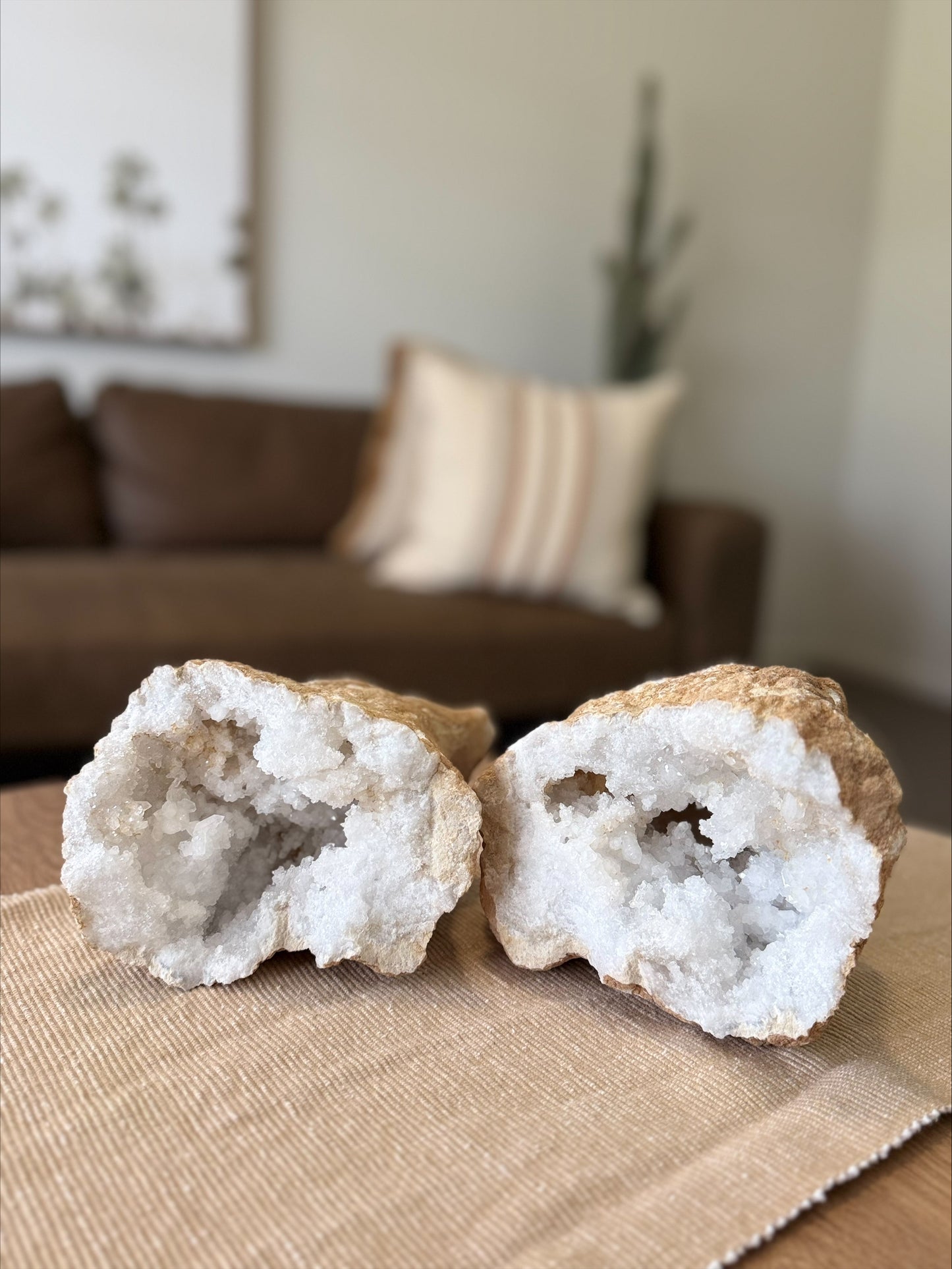 Natural Quartz Geode Pair from Morocco