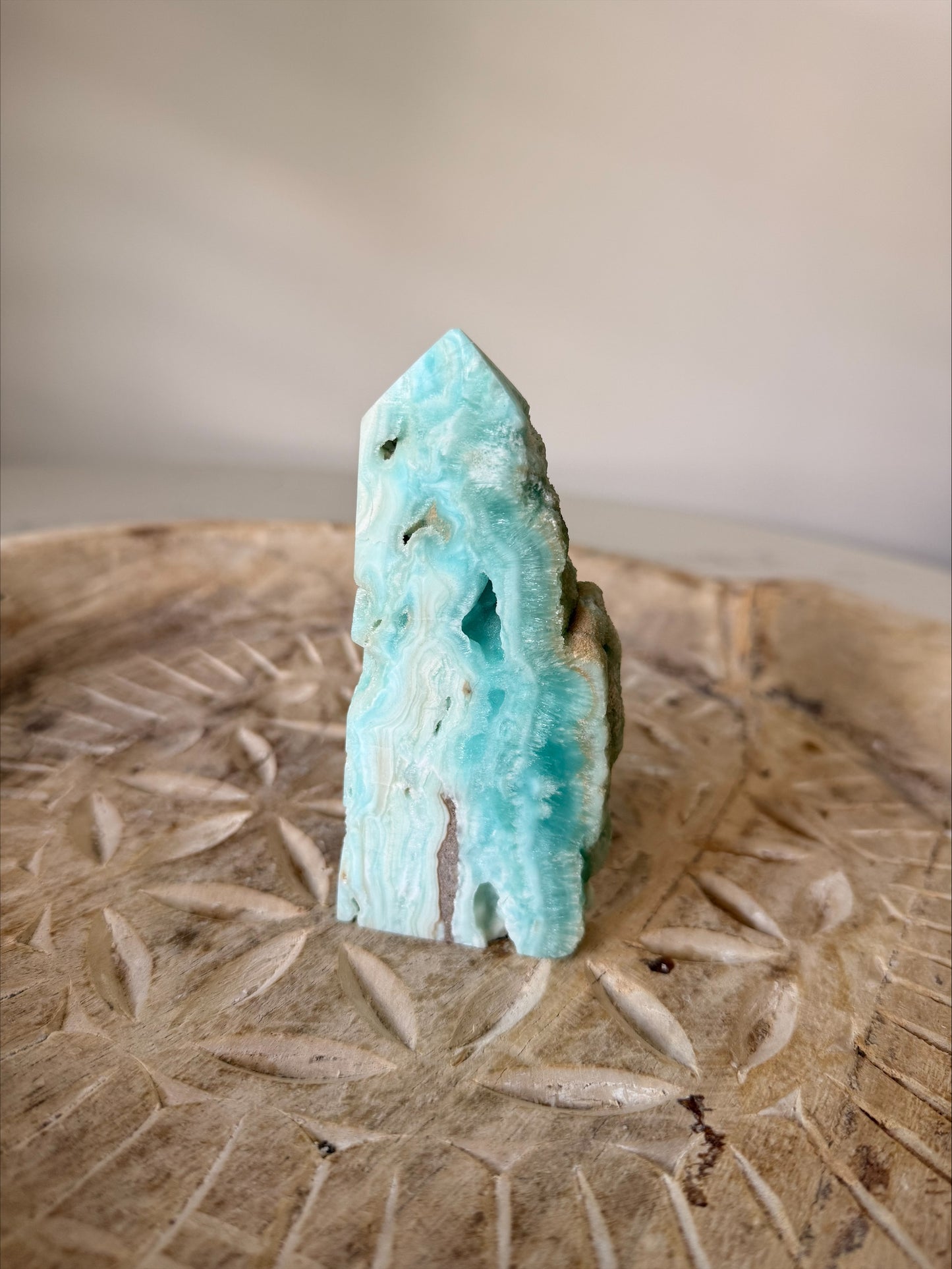 Hemimorphite Crystal Freeform | Ocean Blue Banded | 228g